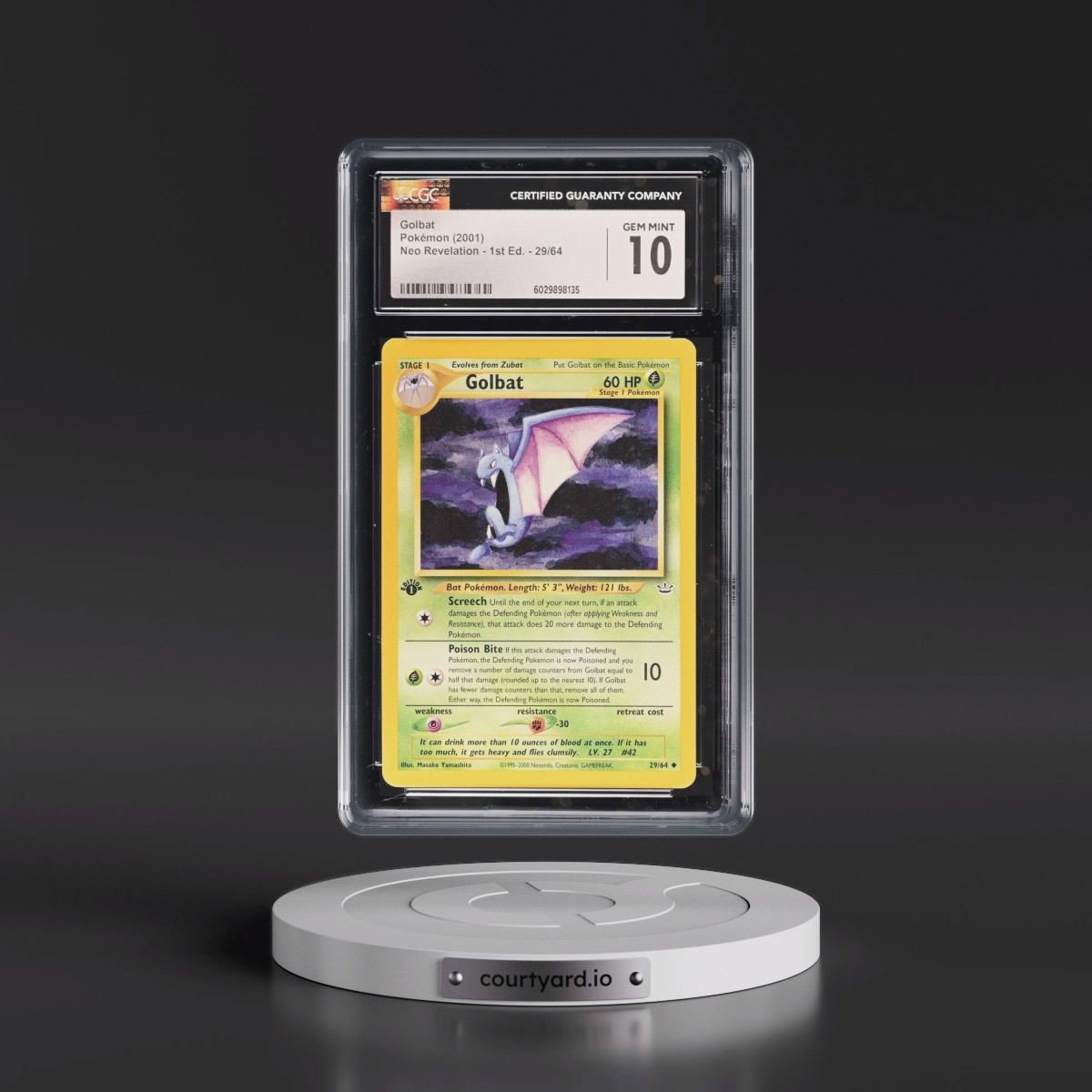 2001 Neo Revelation Golbat - 1st Edition #29/64 CGC 10