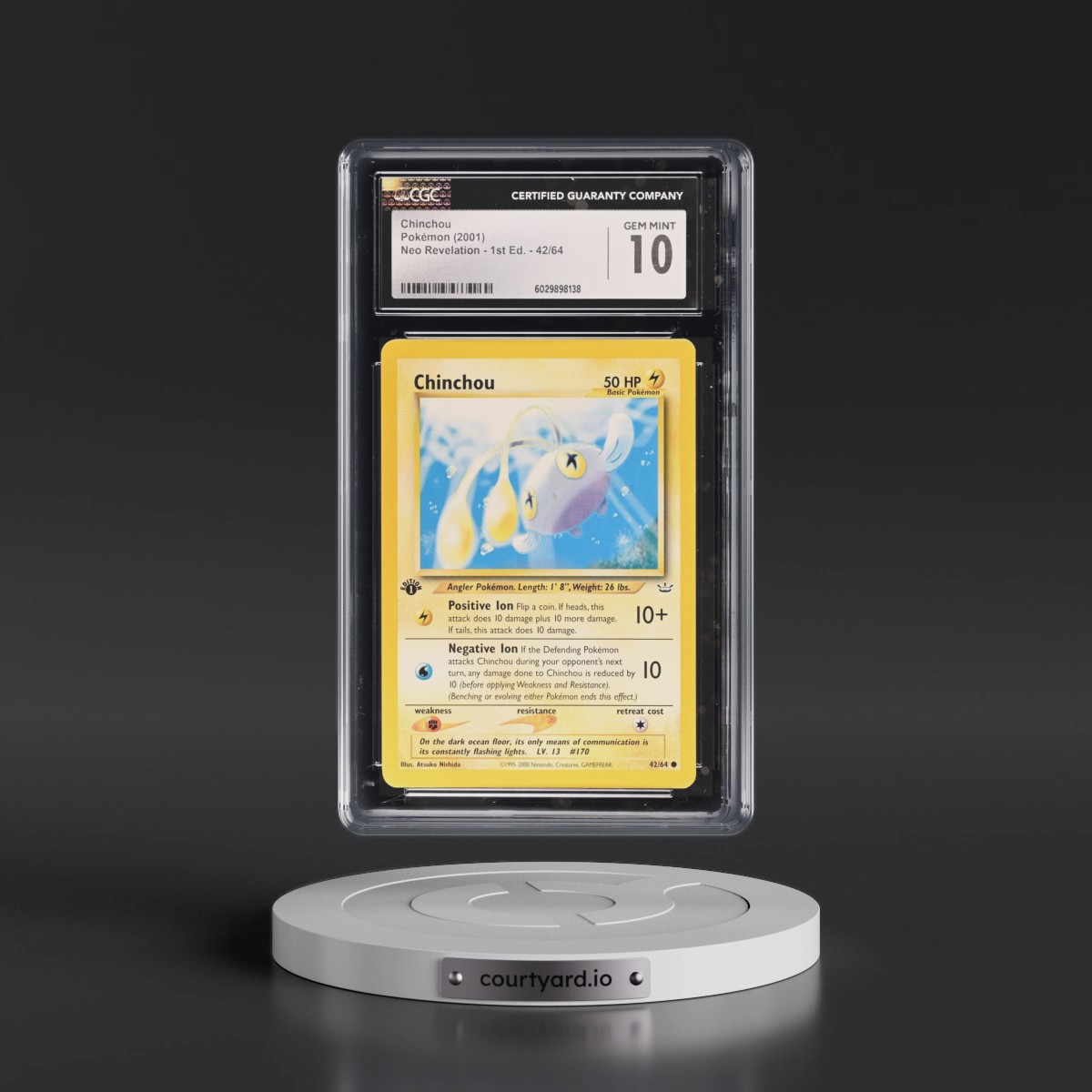 2001 Neo Revelation #42/64 Chinchou - 1st Edition (CGC 10 GEM MINT)