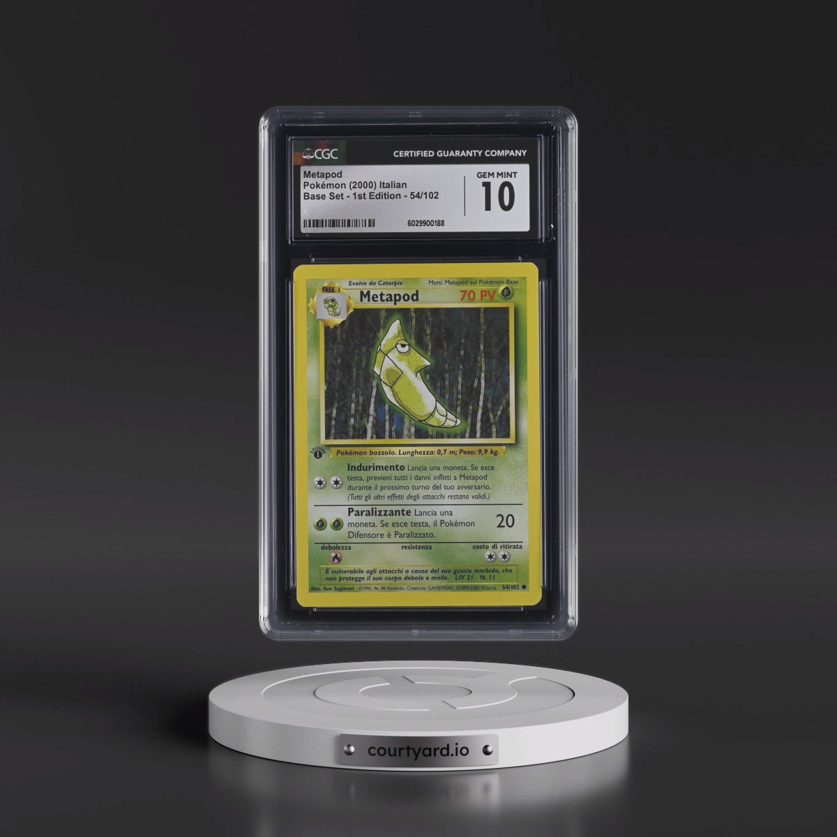 1999 Base Set #54/102 Metapod - 1st Edition (CGC 10 GEM MINT)