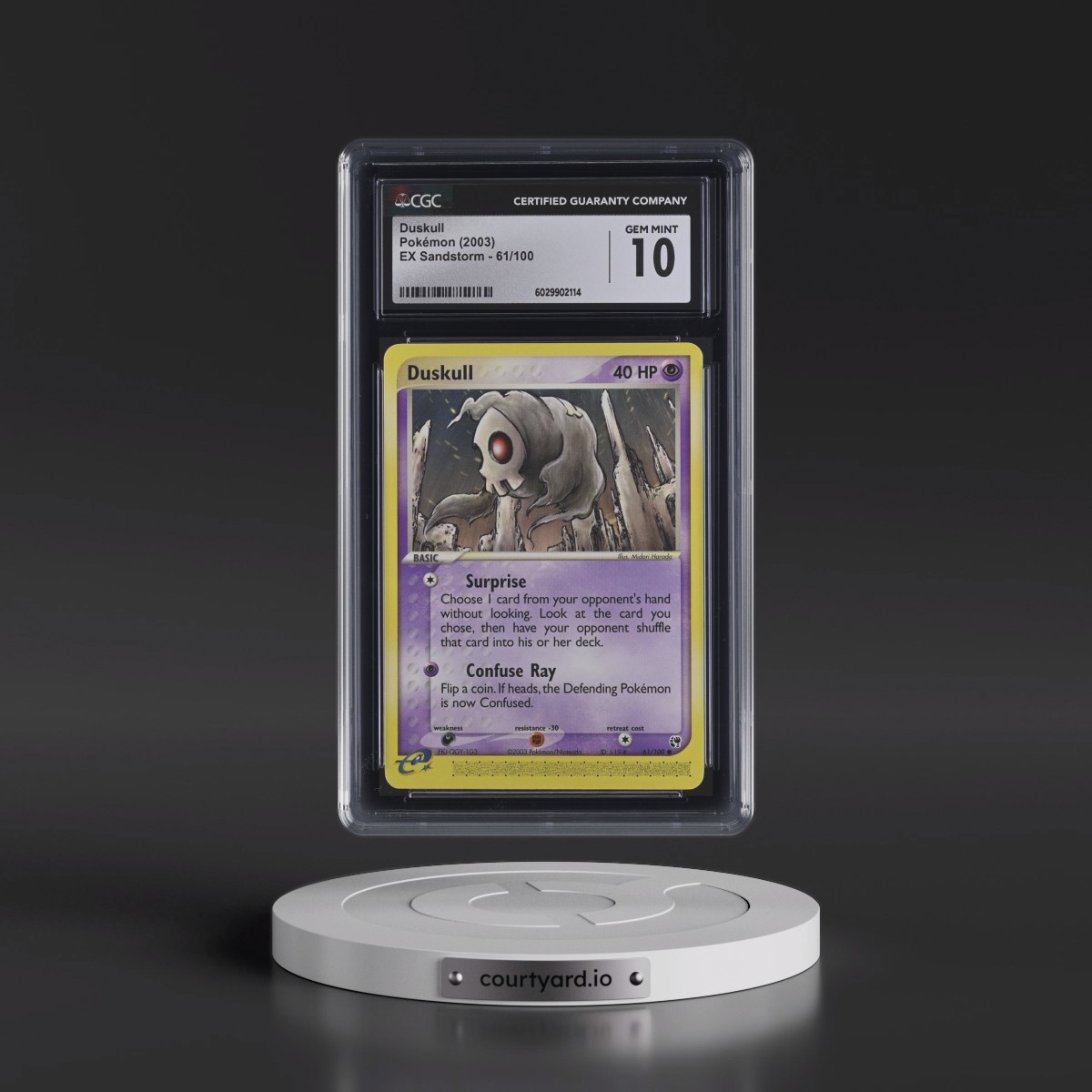2003 EX Sandstorm (2003 Copyright, w/ "e" Symbol) #61/100 Duskull (CGC 10 GEM MINT)