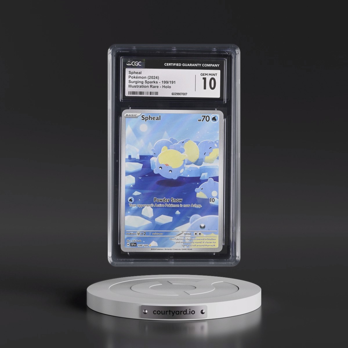 2024 Pokémon Ssp EN-Surging Sparks #199 Spheal - Illustration Rare (CGC 10 GEM MINT)