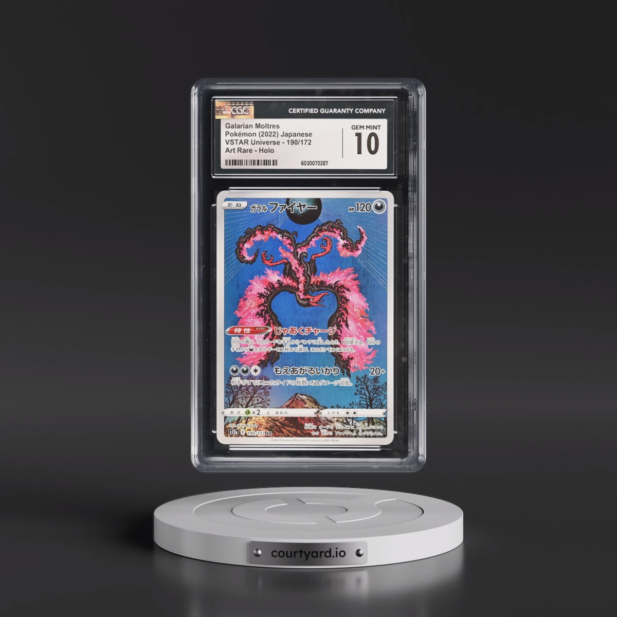 2022 VSTAR Universe #190/172 Galarian Moltres - Art Rare Holo (CGC 10 GEM MINT)