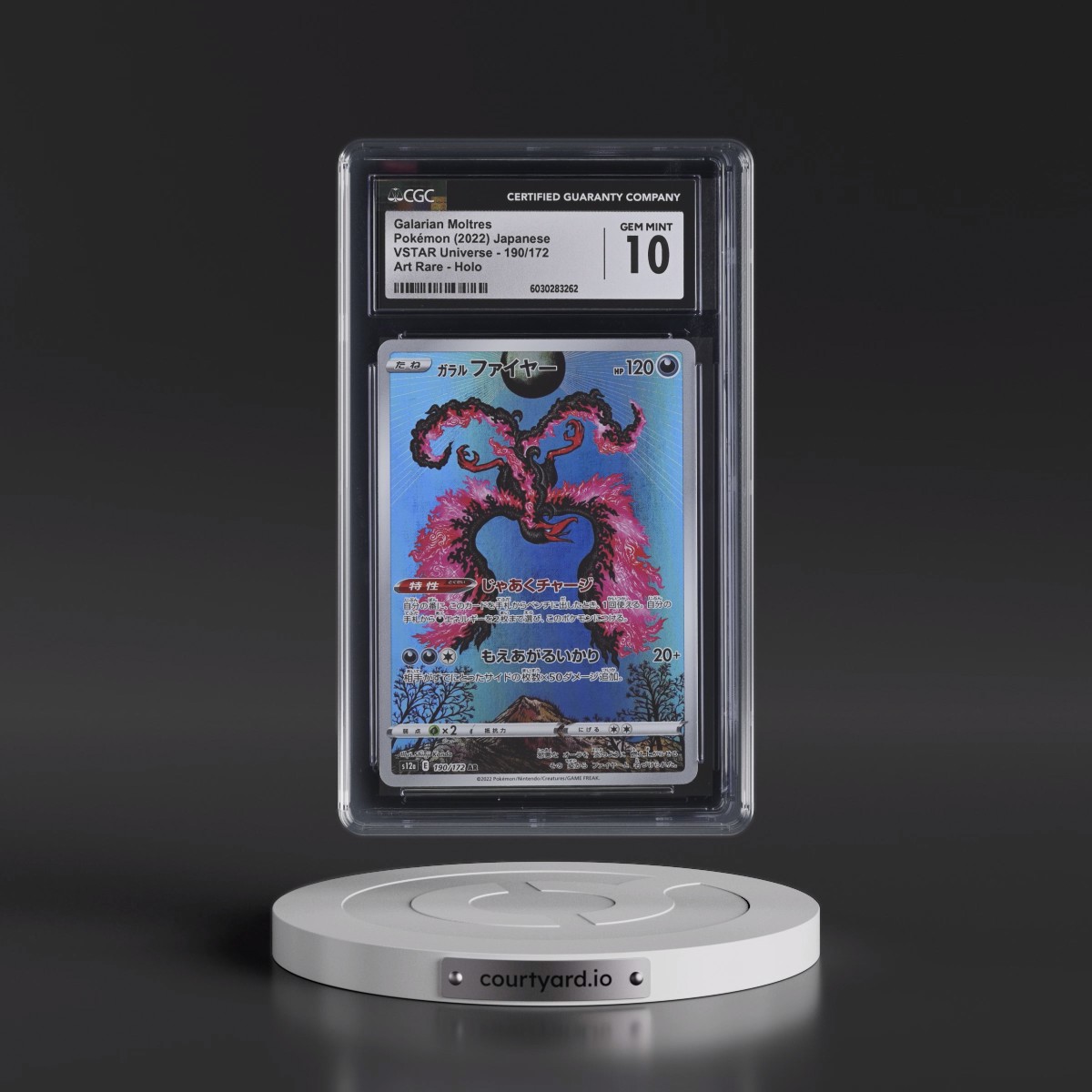 2022 VSTAR Universe #190/172 Galarian Moltres - Art Rare Holo (CGC 10 GEM MINT)
