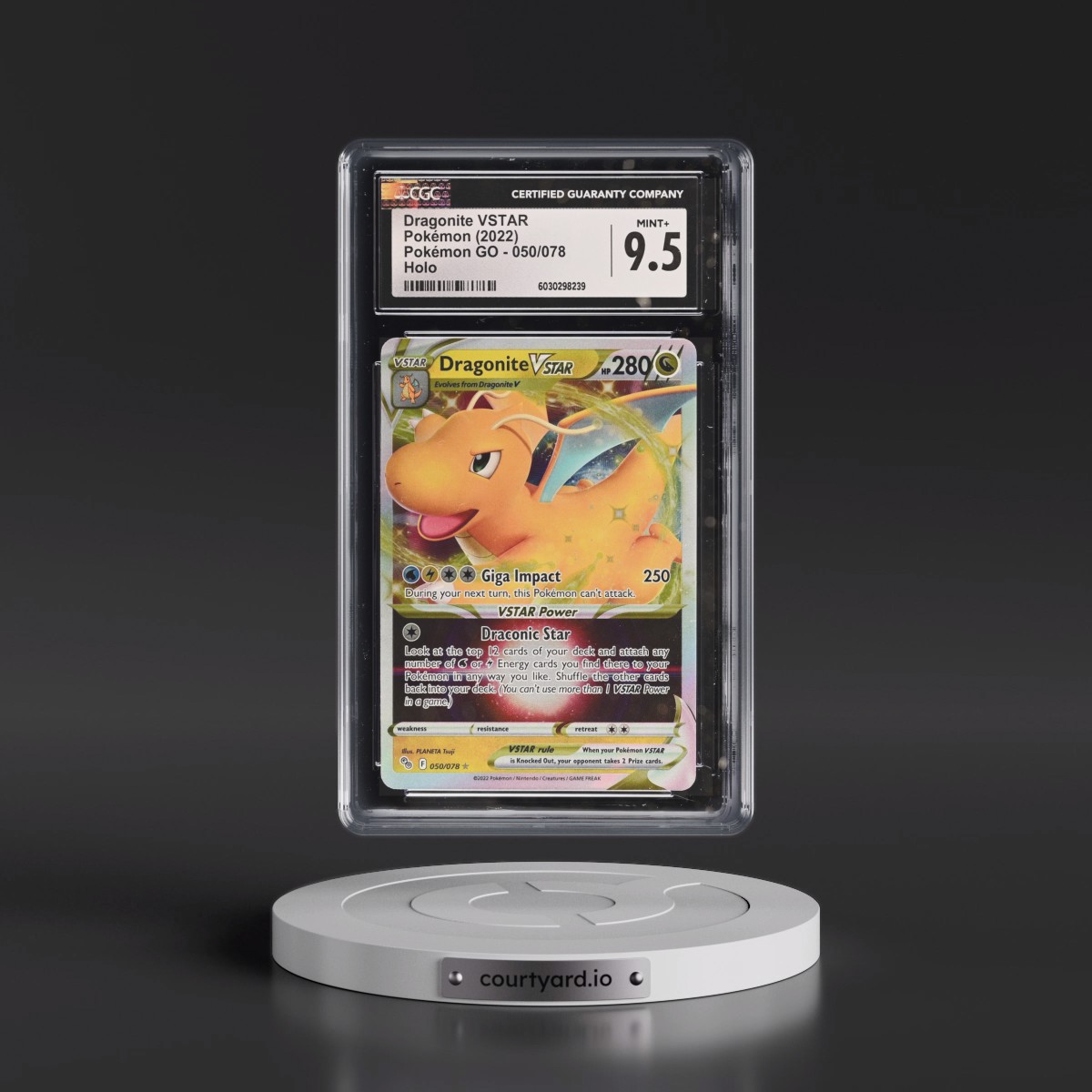 2022 Pokémon GO #050/078 Dragonite VSTAR - Holo (CGC 9.5 MINT+)