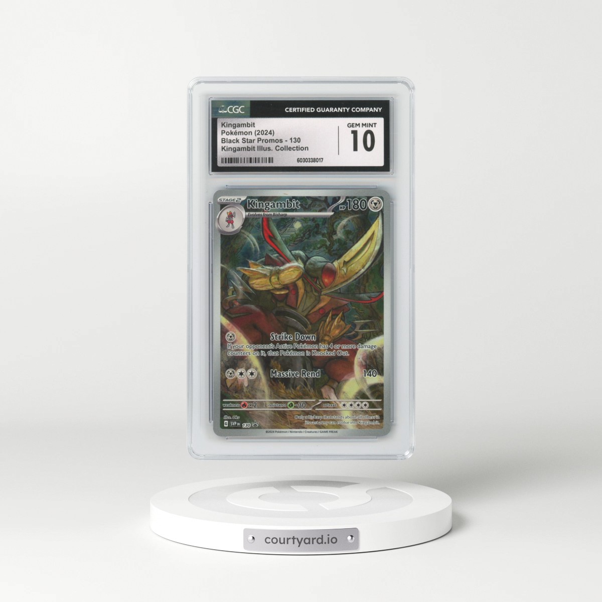 2024 Pokémon Svp EN-SV Black Star Promo #130 Kingambit - Shrouded Fable Illustration Collection (CGC 10 GEM MINT)