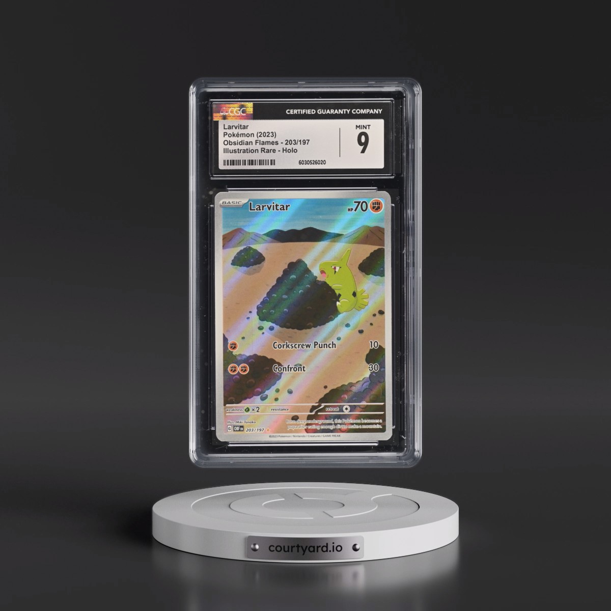 2023 Obsidian Flames - OBF EN #203/197 Larvitar - Illustration Rare Holo (CGC 9 MINT)