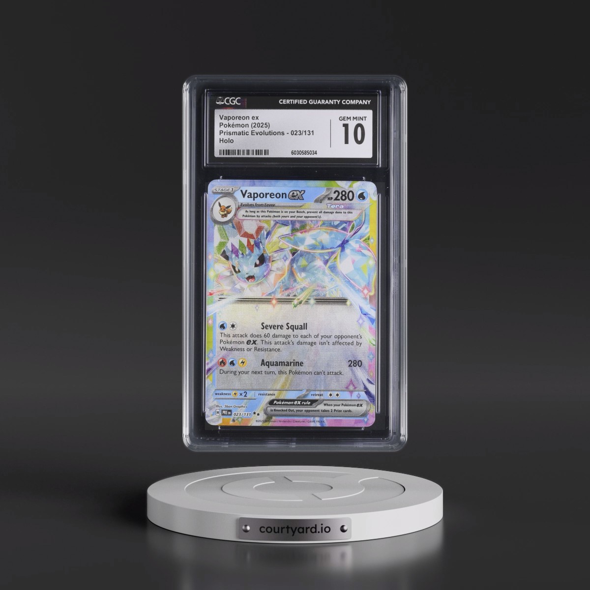 2025 Prismatic Evolutions - PRE EN #023/131 Vaporeon ex - Holo (CGC 10 GEM MINT)
