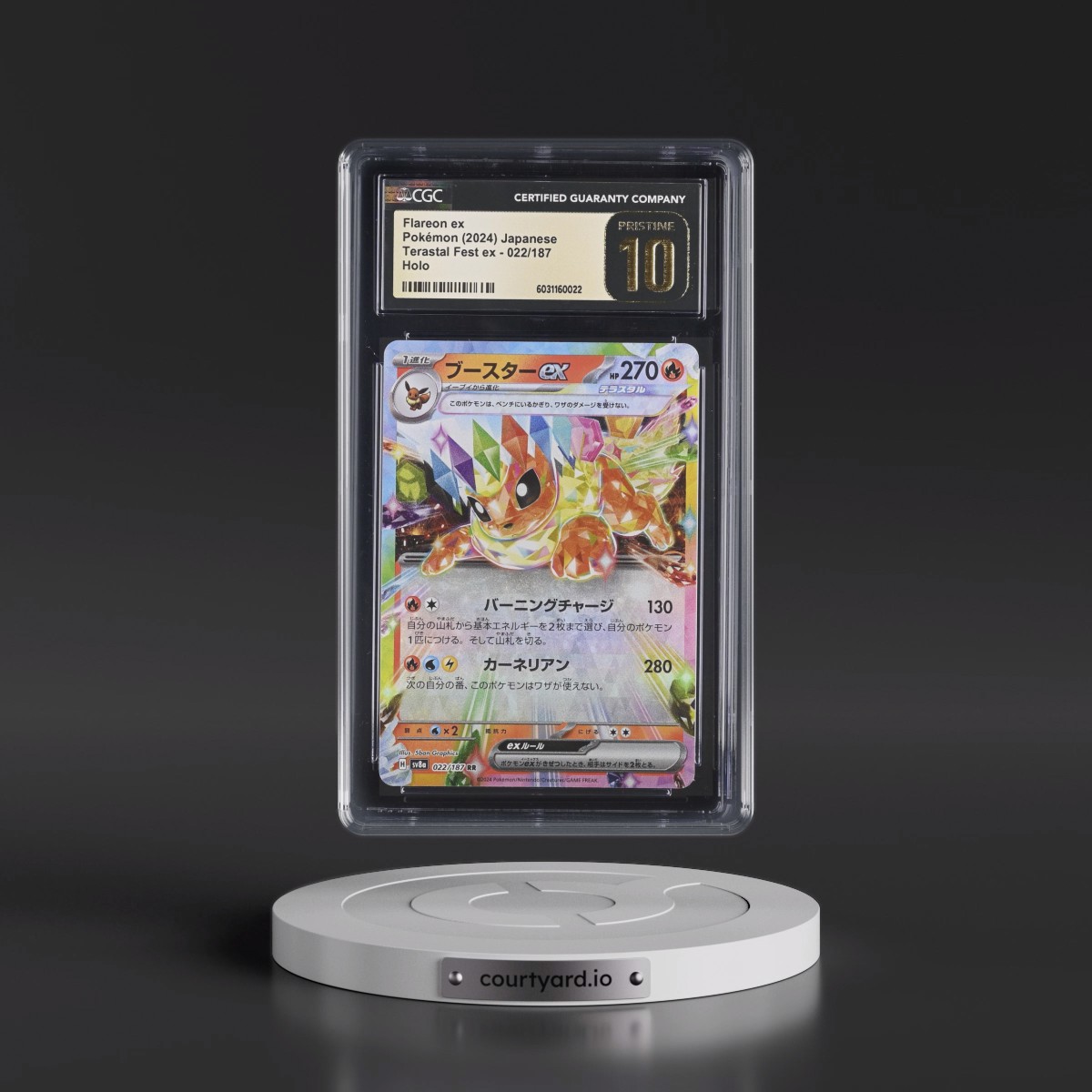 2024 High Class Pack: Terastal Fest ex - sv8a #022/187 Flareon ex - Holo (CGC 10 PRISTINE)
