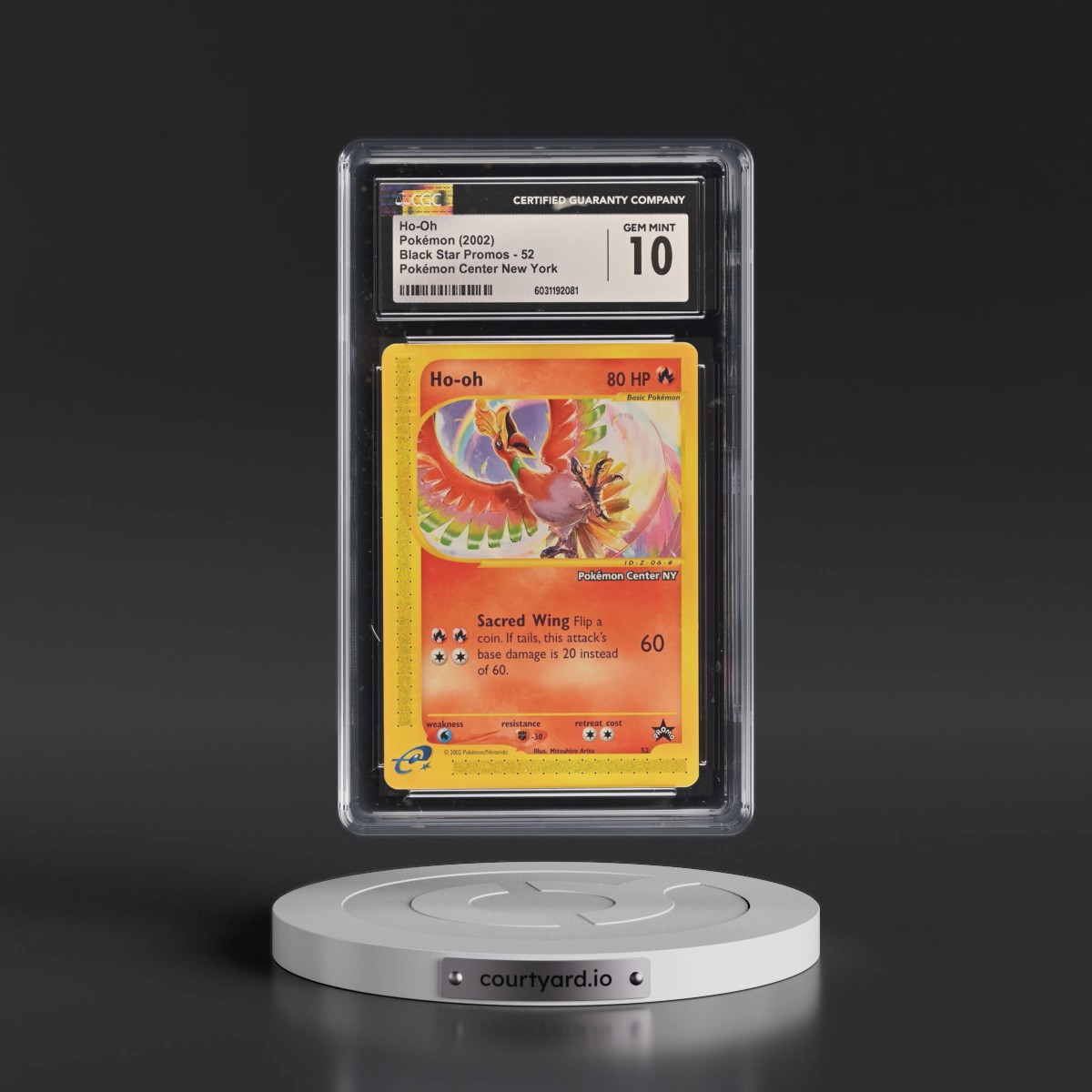 2002 Pokémon League Promo Black Star #52 HO-Oh - Pokemon Center NY (CGC 10 GEM MINT)