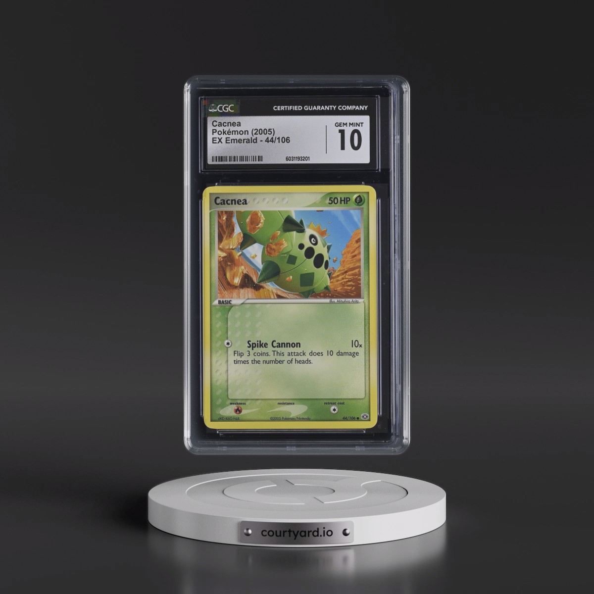 2005 EX Emerald #44/106 Cacnea (CGC 10 GEM MINT)