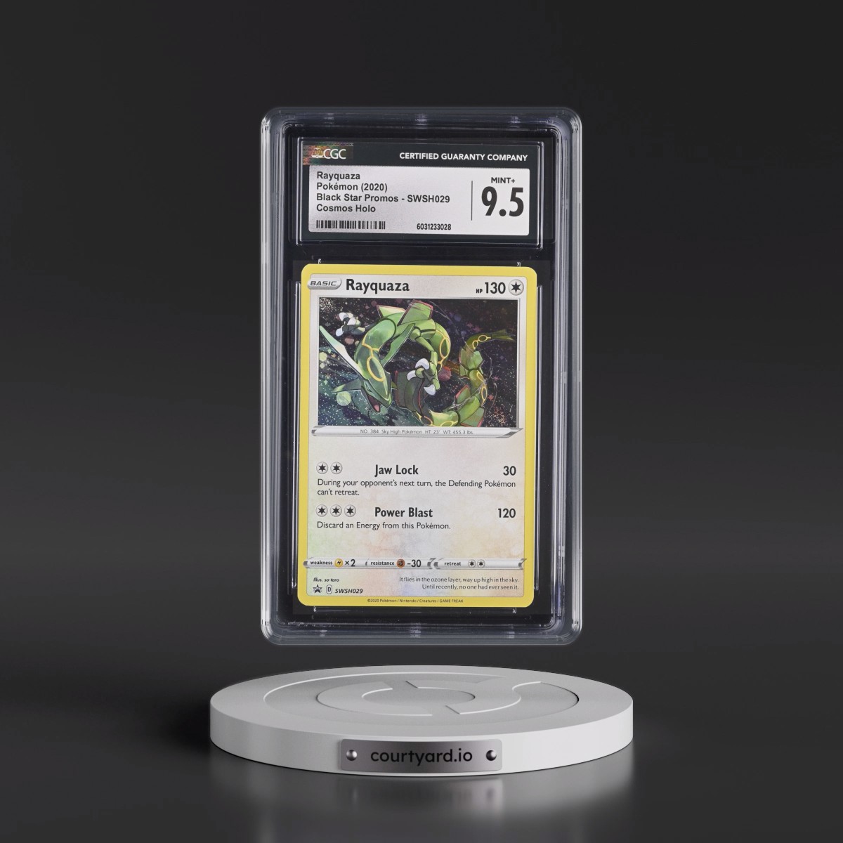 2017 Black Star Promos - Sword & Shield #SWSH029 Rayquaza - Cosmos Holo (CGC 9.5 MINT+)
