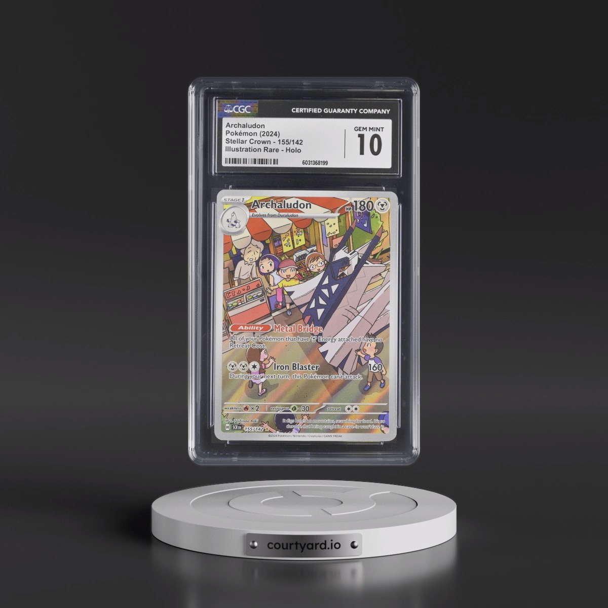 2024 Stellar Crown - SCR EN #155/142 Archaludon - Illustration Rare Holo (CGC 10 GEM MINT)
