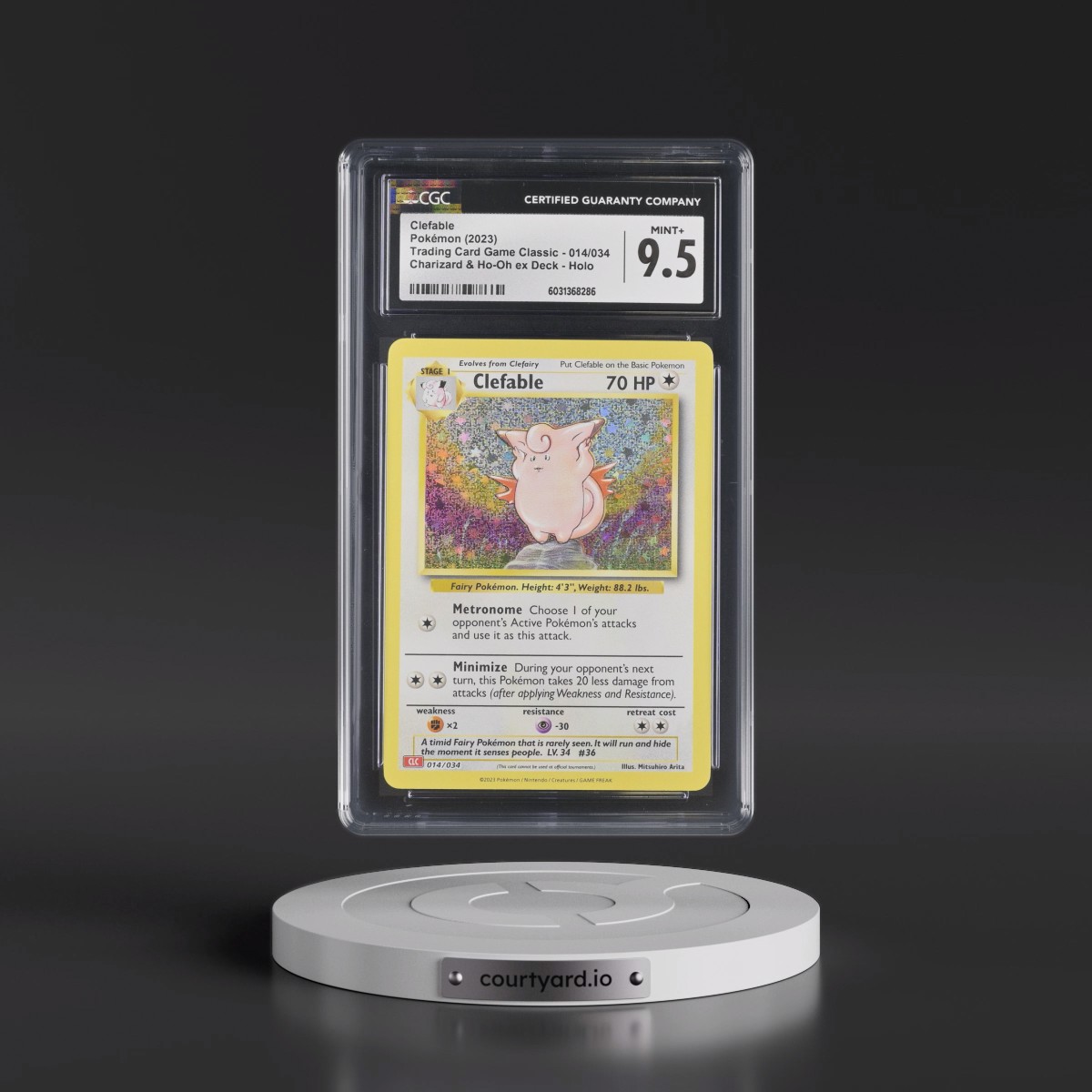 2023 Trading Card Game Classic - CLV, CLC, CLB #014/034 Clefable - Charizard & Ho-Oh ex Deck - CLC Holo (CGC 9.5 MINT+)