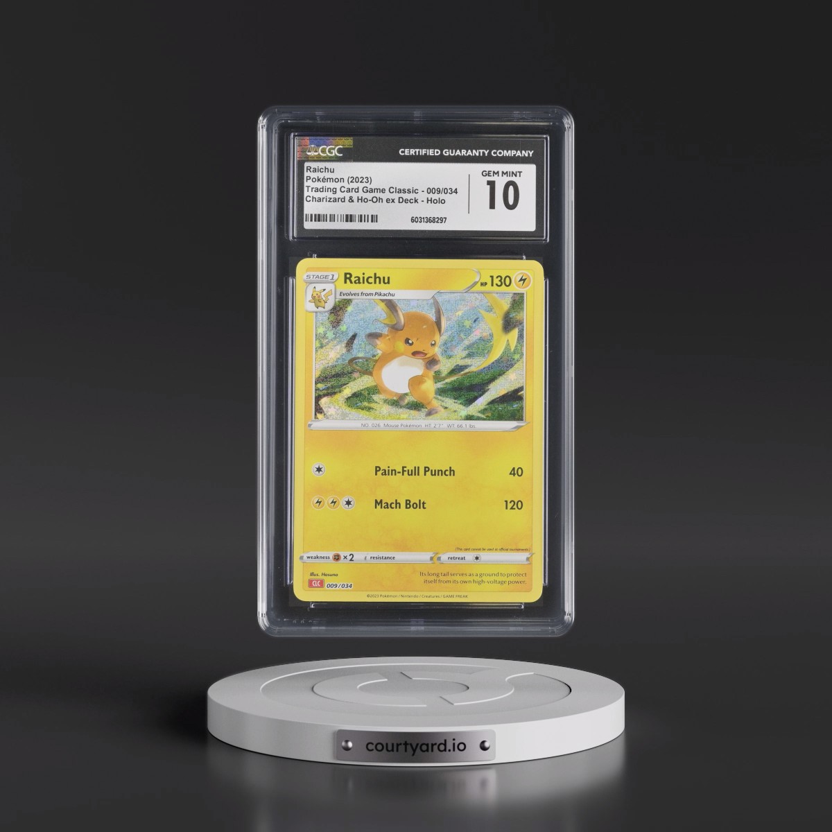 2023 Trading Card Game Classic - CLV, CLC, CLB #009/034 Raichu - Charizard & Ho-Oh ex Deck - CLC Holo (CGC 10 GEM MINT)