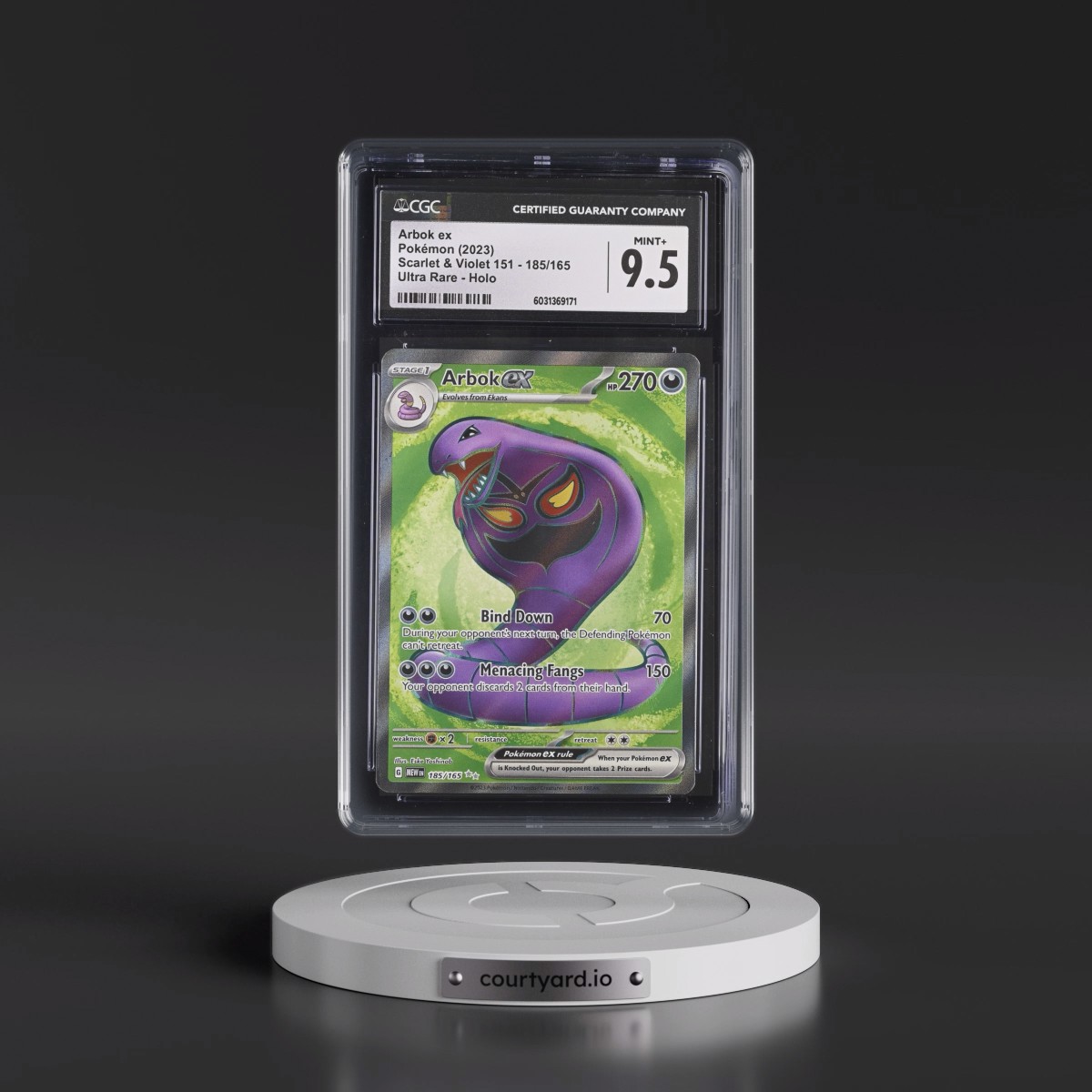 2023 Scarlet & Violet 151 - MEW EN #185/165 Arbok ex - Ultra Rare Holo (CGC 9.5 MINT+)