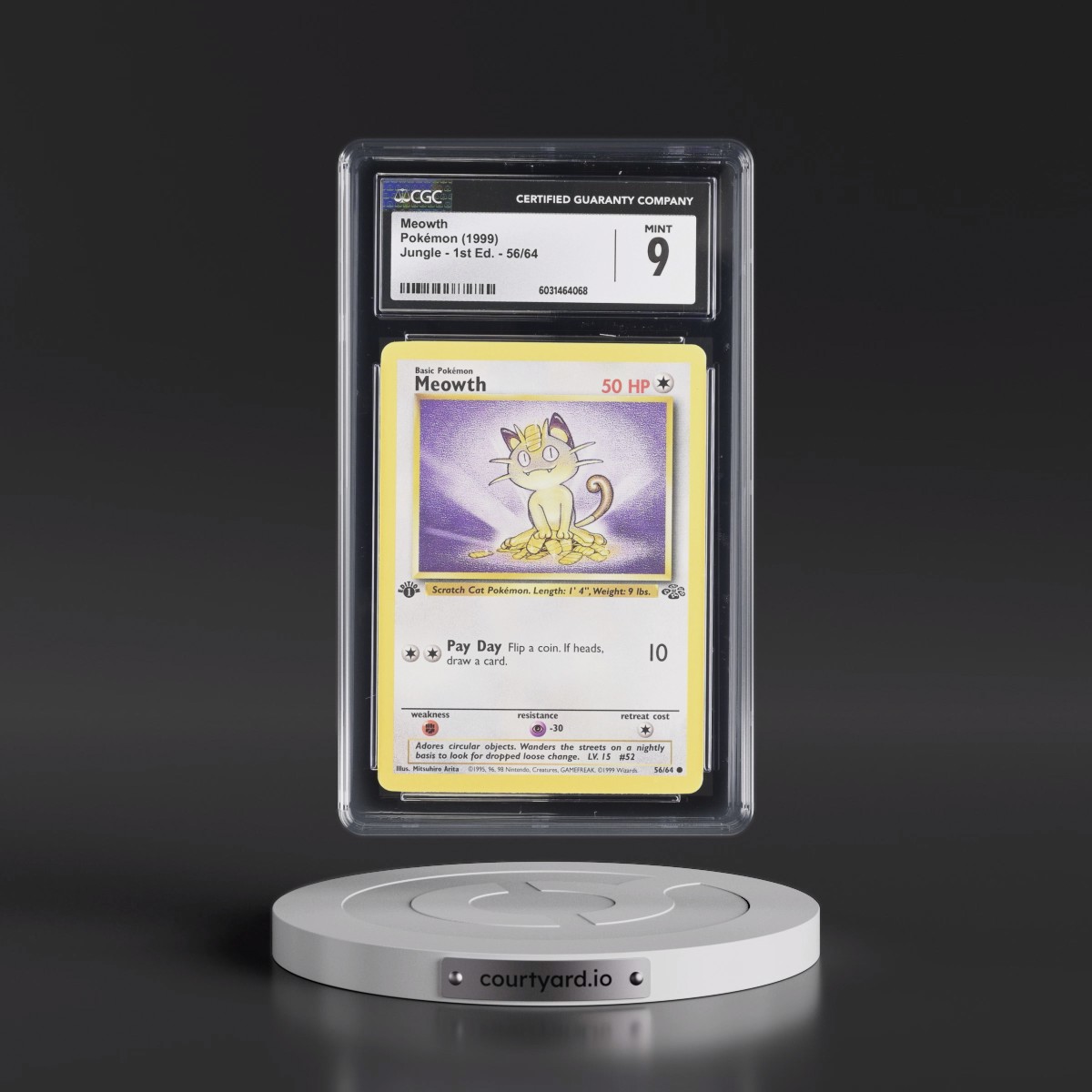 1999 Jungle #56/64 Meowth - 1st Edition 1st Edition (CGC 9 MINT)