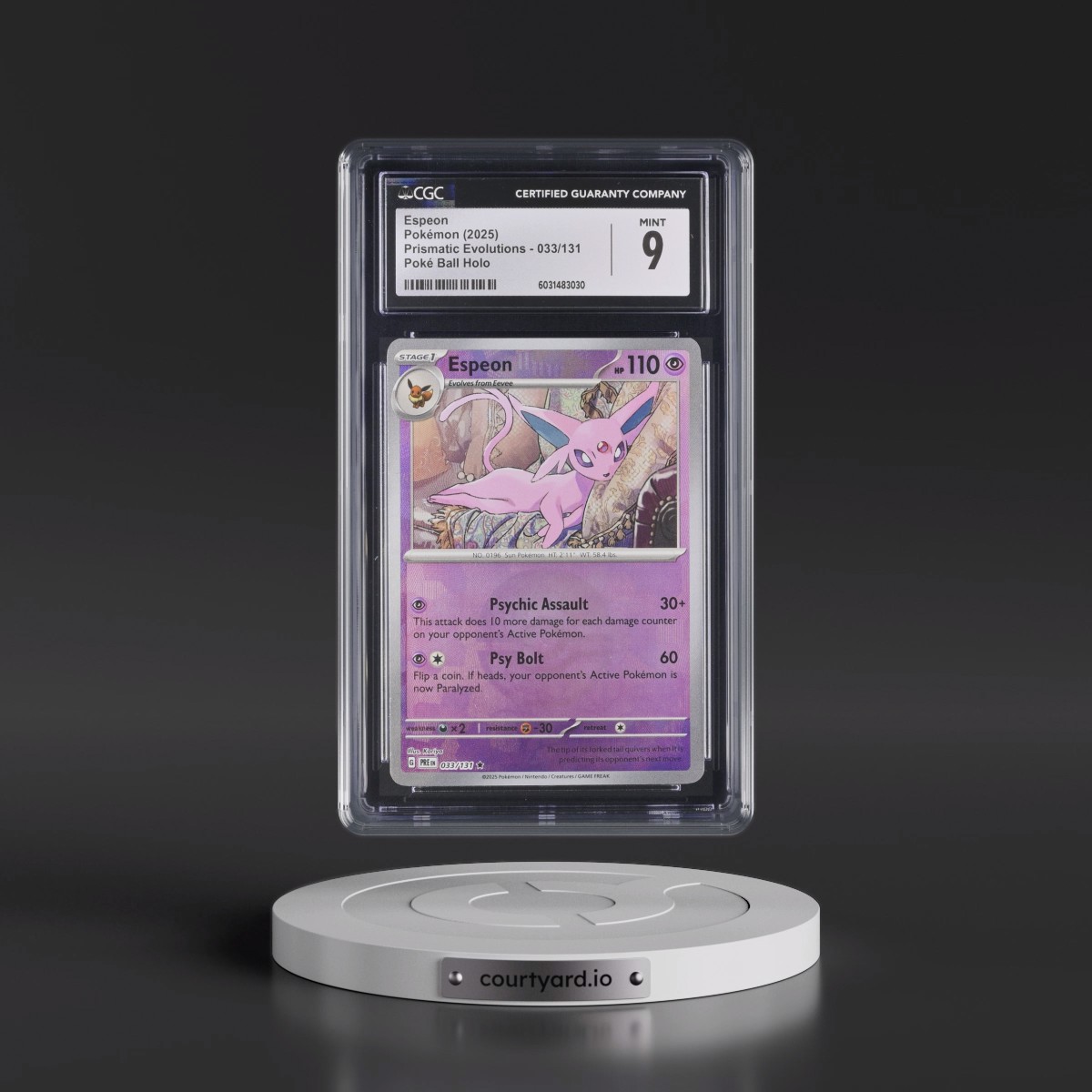 2024 Prismatic Evolutions - PRE EN #033/131 Espeon - Poké Ball Holo (CGC 9 MINT)