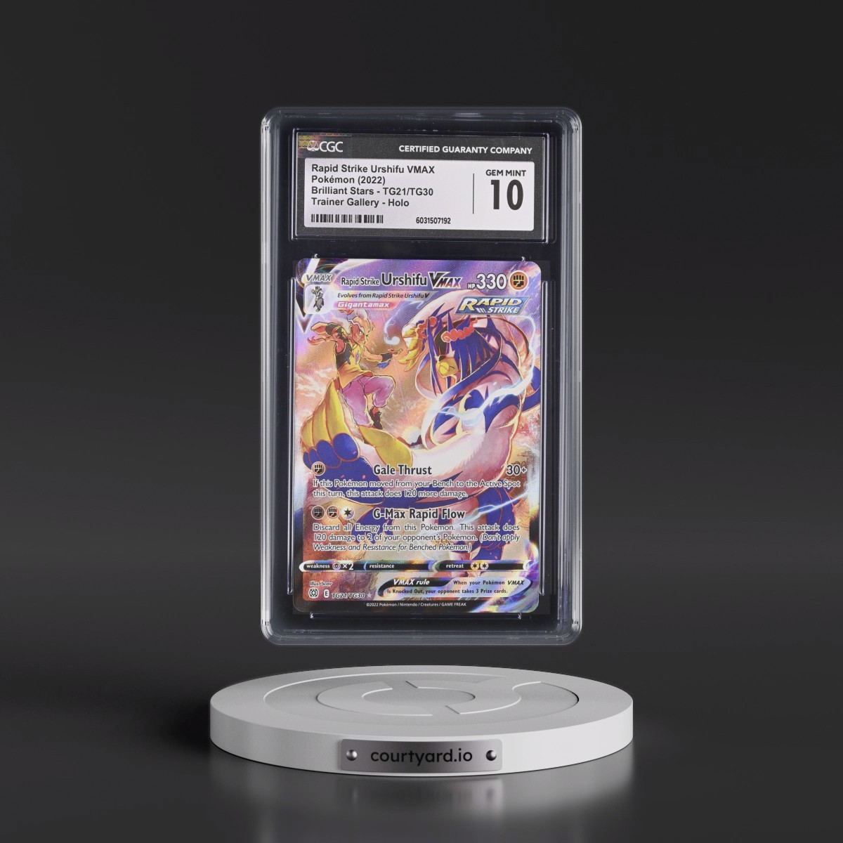 2022 Brilliant Stars #TG21/TG30 Rapid Strike Urshifu VMAX - Trainer Gallery Holo (CGC 10 GEM MINT)