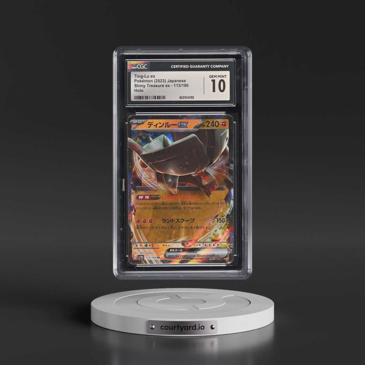 2023 Shiny Treasure ex #113/190 Ting-Lu ex - Holo (CGC 10 GEM MINT)