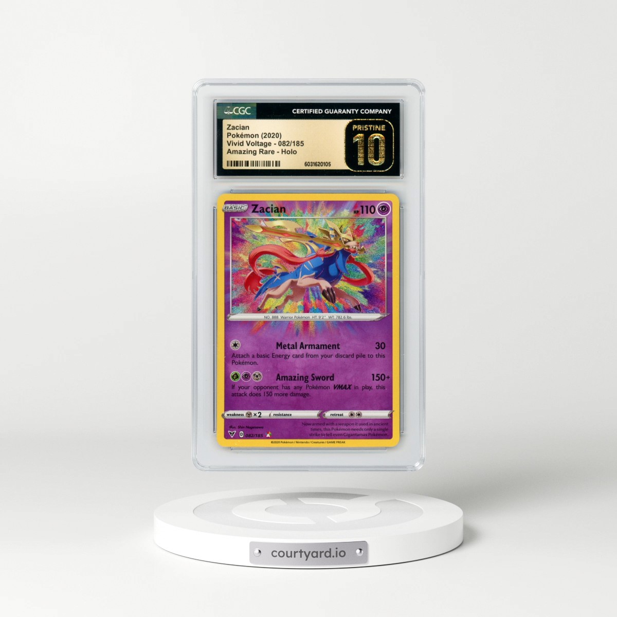 2020 Vivid Voltage #082/185 Zacian - Amazing Rare (CGC 10 PRISTINE)