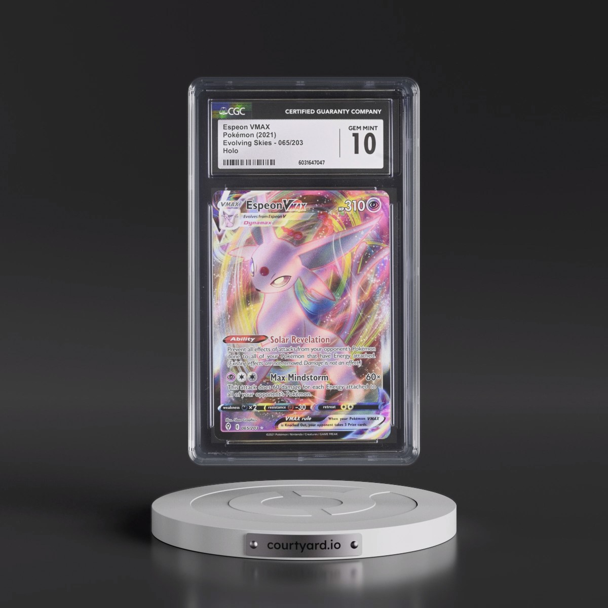 2021 Evolving Skies #065/203 Espeon VMAX - Holo (CGC 10 GEM MINT)