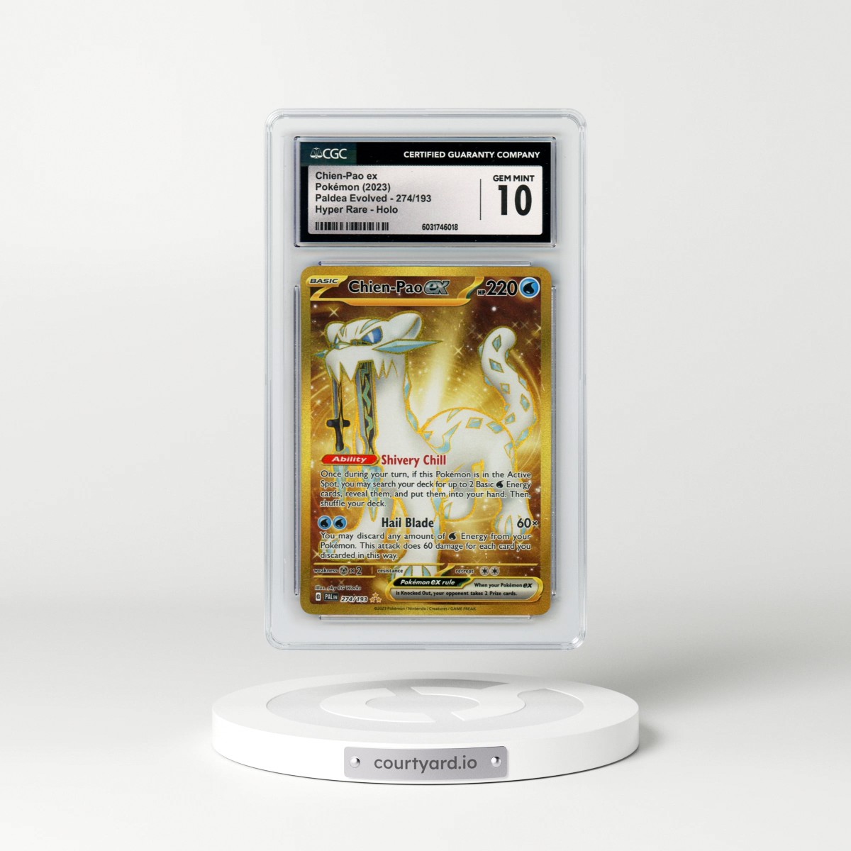 2023 Paldea Evolved - PAL EN #274/193 Chien-Pao ex - Hyper Rare (CGC 10 GEM MINT)