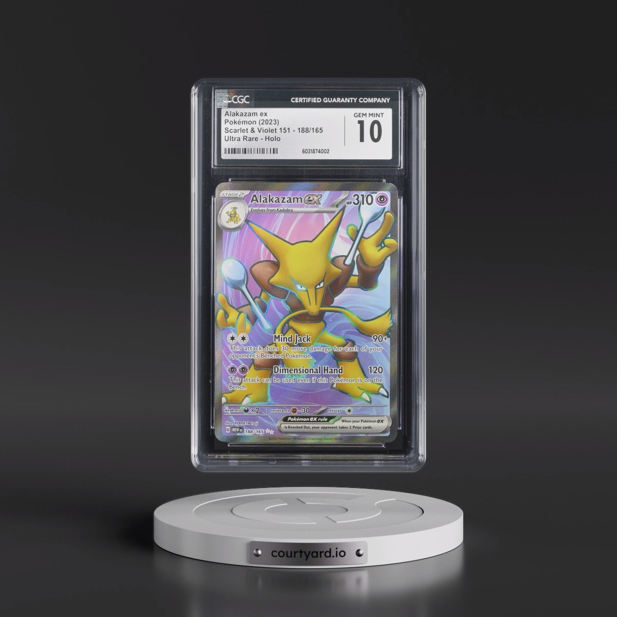 2023 Scarlet & Violet 151 - MEW EN #188/165 Alakazam ex - Ultra Rare Holo (CGC 10 GEM MINT)