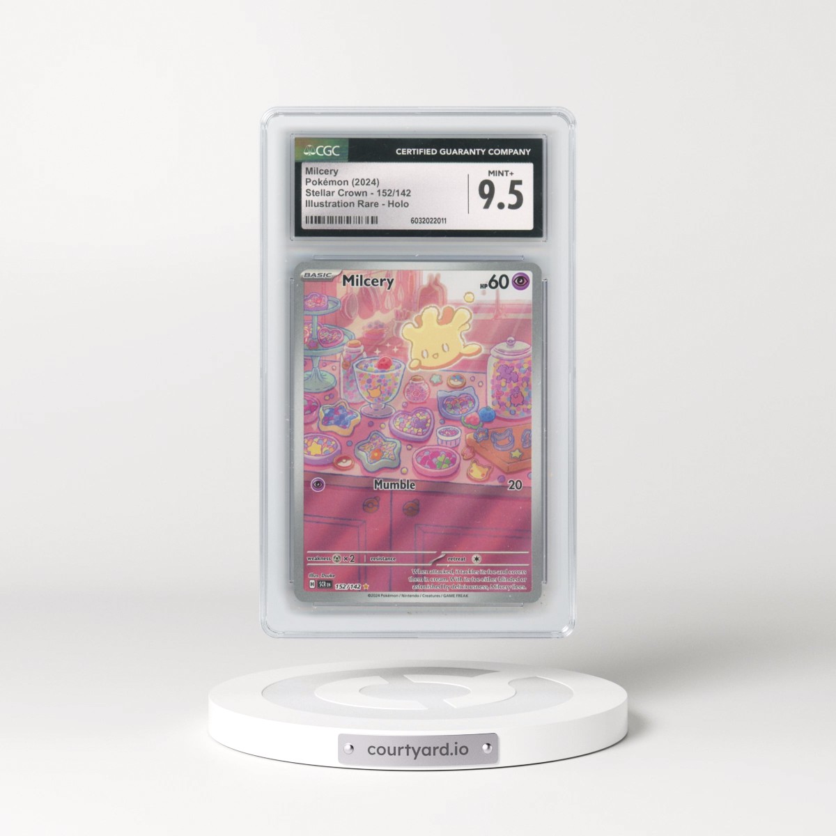 2024 Pokémon Scr EN-Stellar Crown #152 Milcery - Illustration Rare (CGC 9.5 MINT+)