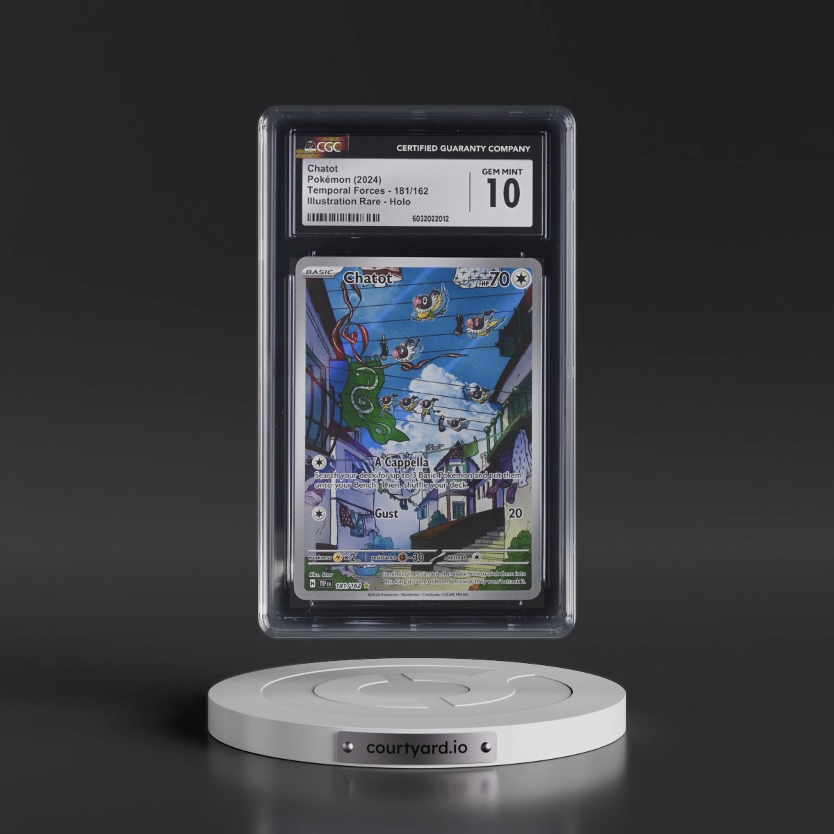 2023 Temporal Forces - TEF EN Chatot - Illustration Rare Holo #181/162 CGC 10