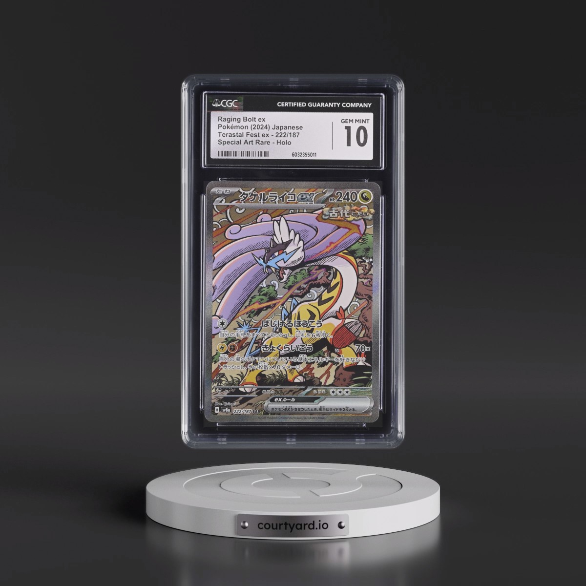 2024 High Class Pack: Terastal Fest ex - sv8a #222/187 Raging Bolt ex - Special Art Rare Holo (CGC 10 GEM MINT)