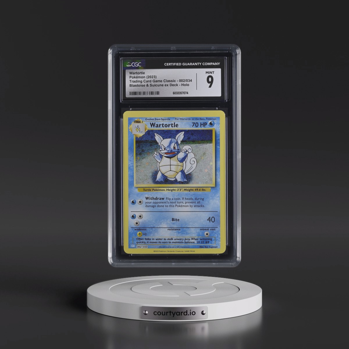 2023 Trading Card Game Classic - CLV, CLC, CLB Wartortle - Blastoise & Suicune ex Deck - CLB Holo #002/034 CGC 9