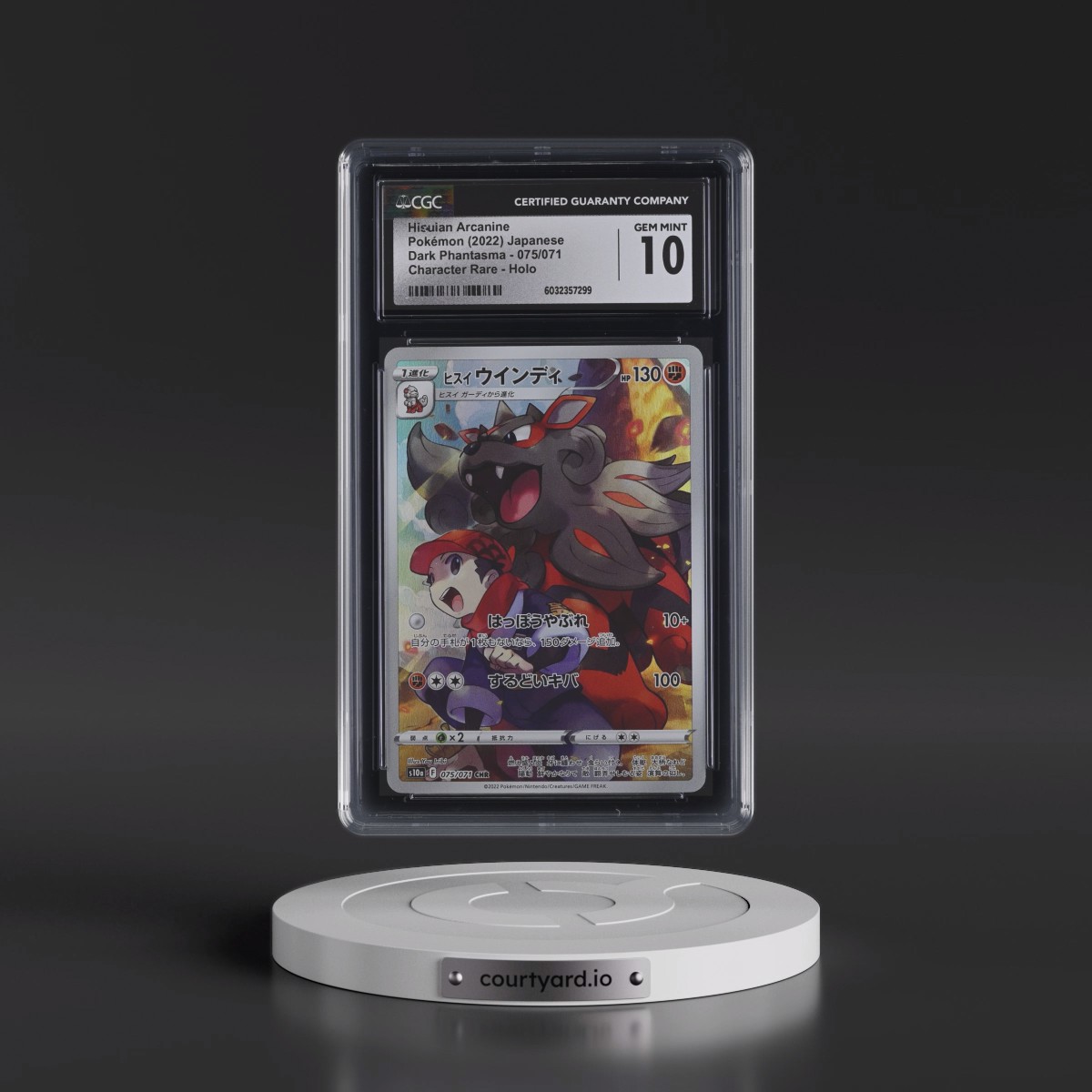 2021 Dark Phantasma #075/071 Hisuian Arcanine - Character Rare Holo (CGC 10 GEM MINT)
