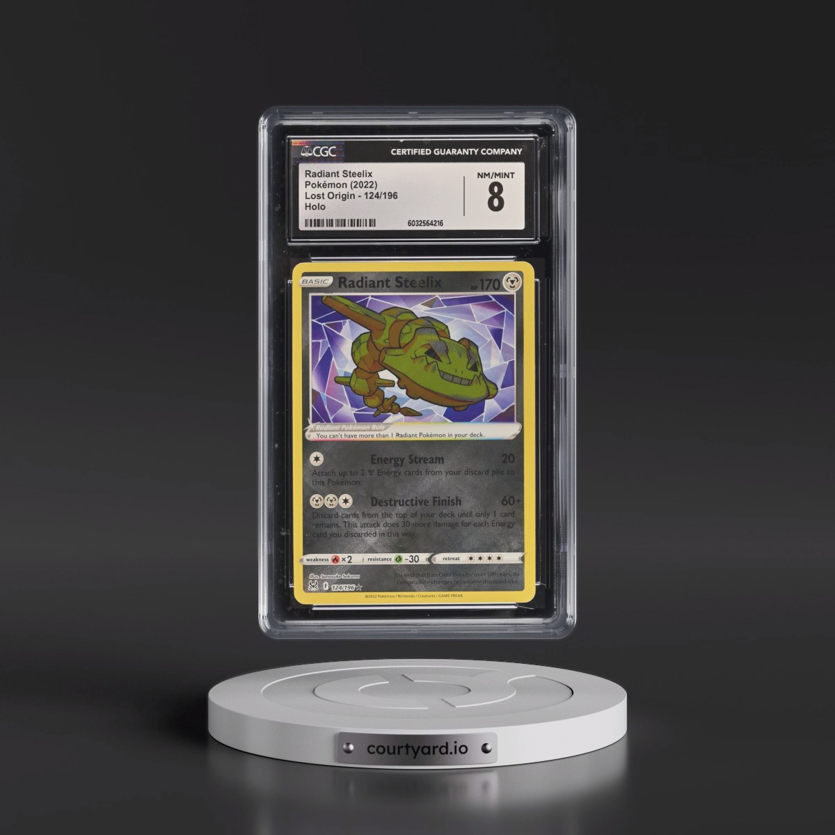2022 Lost Origin #124/196 Radiant Steelix - Holo (CGC 8 NM-MT)