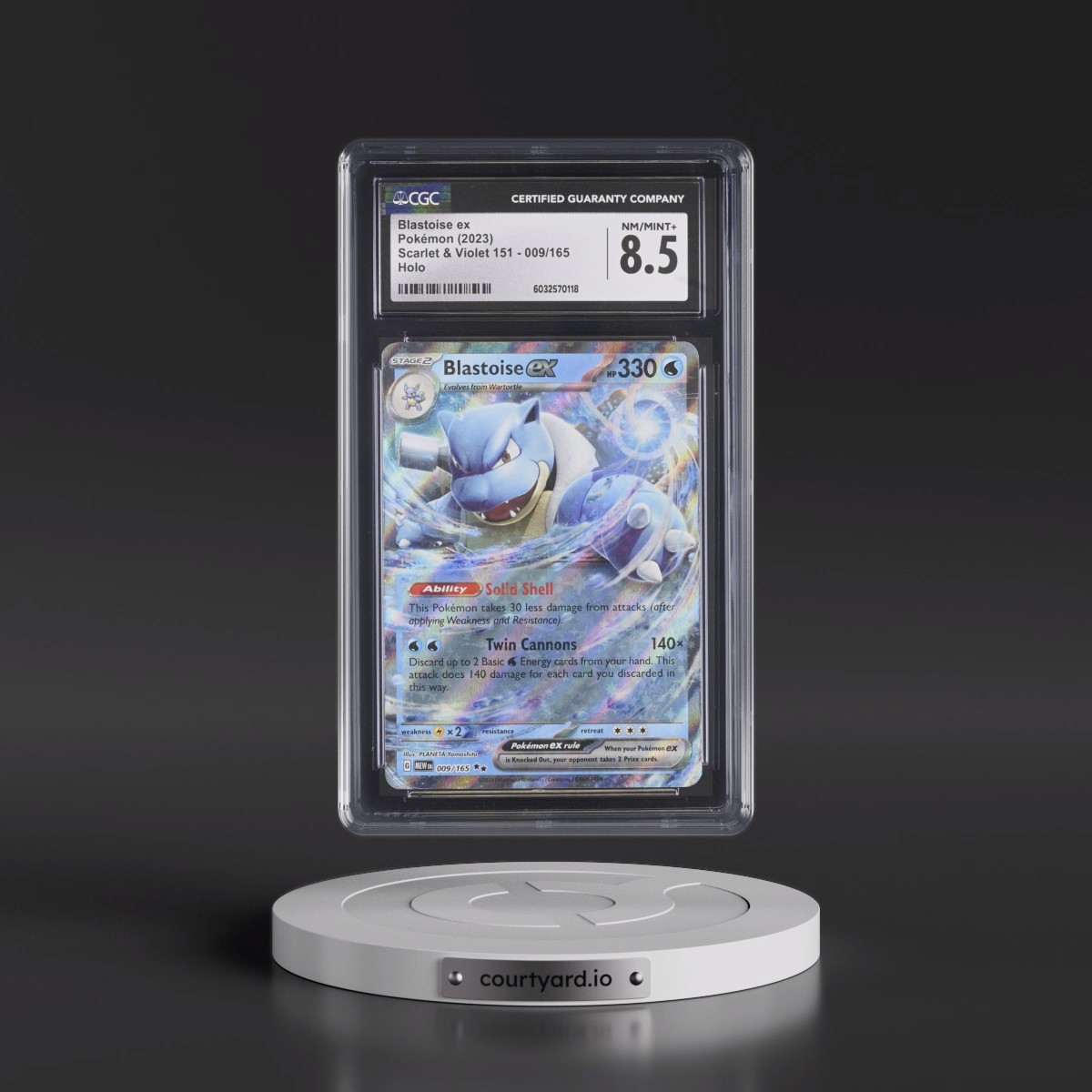 2023 Scarlet & Violet 151 - MEW EN #009/165 Blastoise ex - Holo (CGC 8.5 NM-MT+)