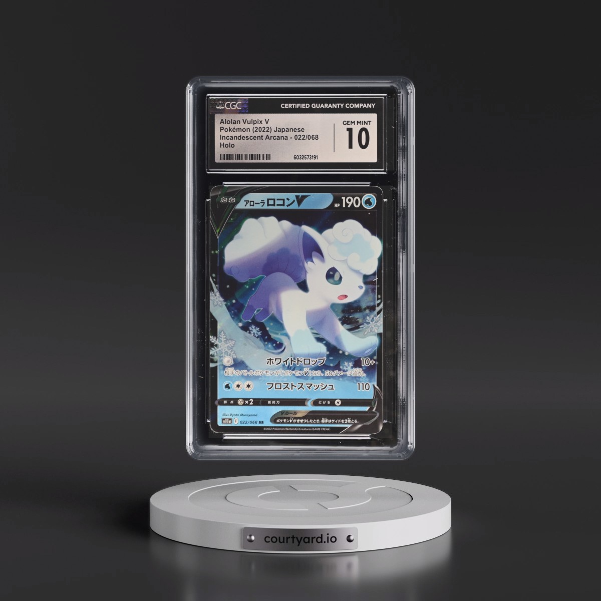 2022 Incandescent Arcana #022/068 Alolan Vulpix V - Holo (CGC 10 GEM MINT)
