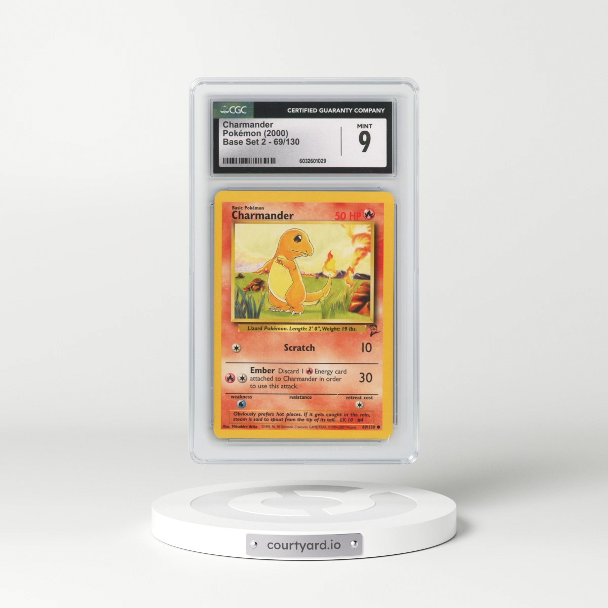 2000 Base Set 2 #69/130 Charmander (CGC 9 MINT)