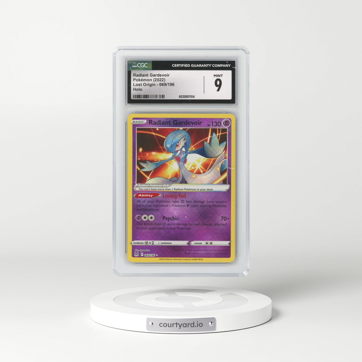 2022 Lost Origin #069/196 Radiant Gardevoir - Holo (CGC 9 MINT)