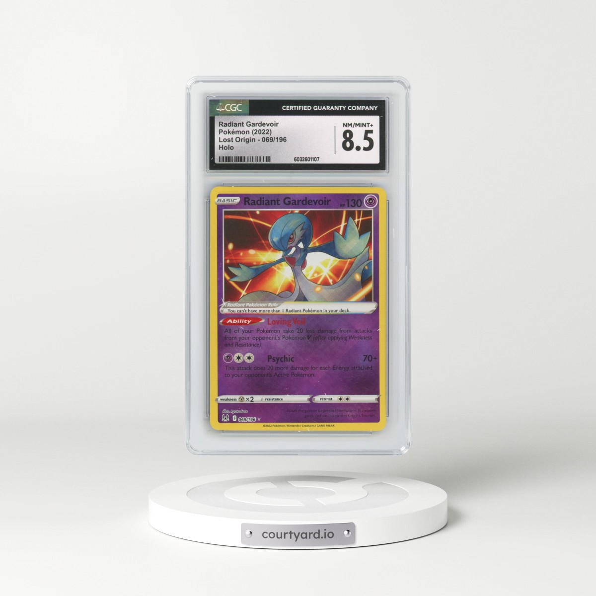 2022 Lost Origin #069/196 Radiant Gardevoir - Holo (CGC 8.5 NM-MT+)