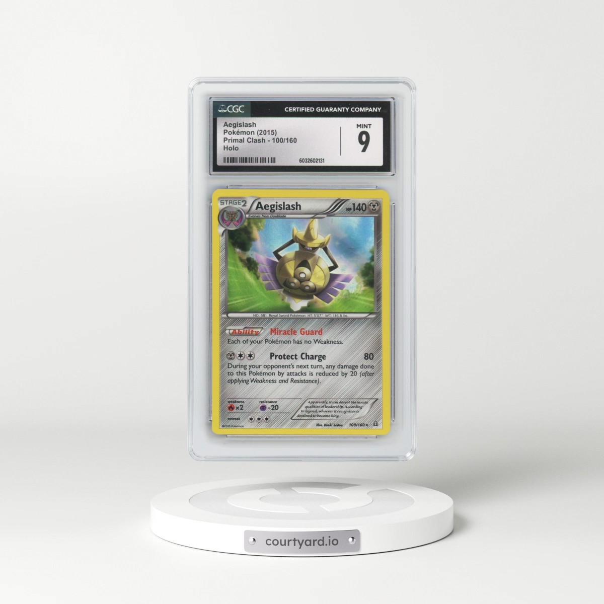 2015 Primal Clash #100/160 Aegislash - Holo (CGC 9 MINT)