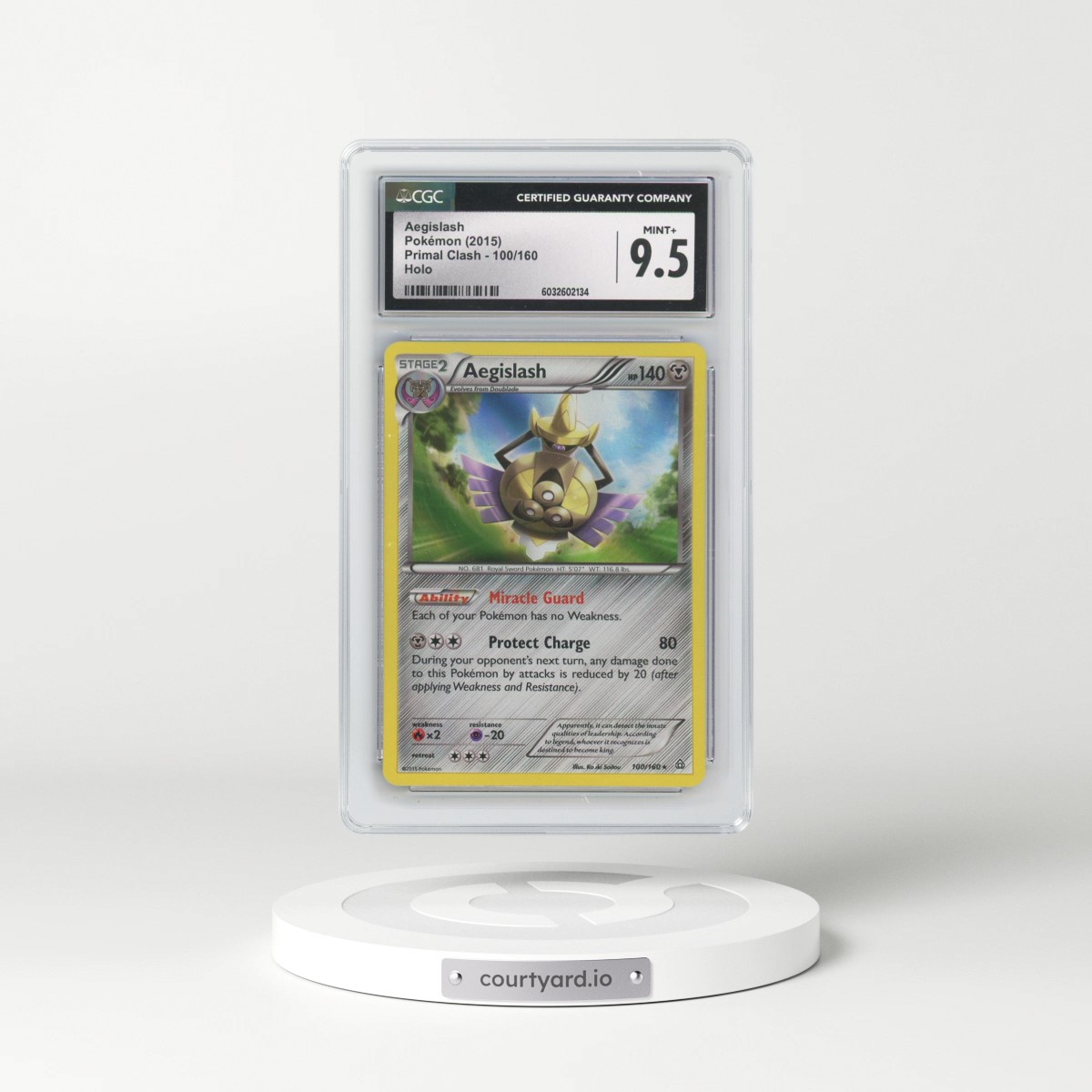 2015 Primal Clash #100/160 Aegislash - Holo (CGC 9.5 MINT+)