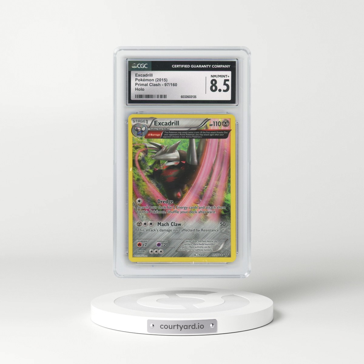 2015 Primal Clash #97/160 Excadrill - Holo (CGC 8.5 NM-MT+)