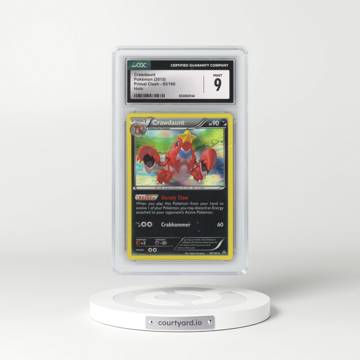 2015 Primal Clash #92/160 Crawdaunt - Holo (CGC 9 MINT)