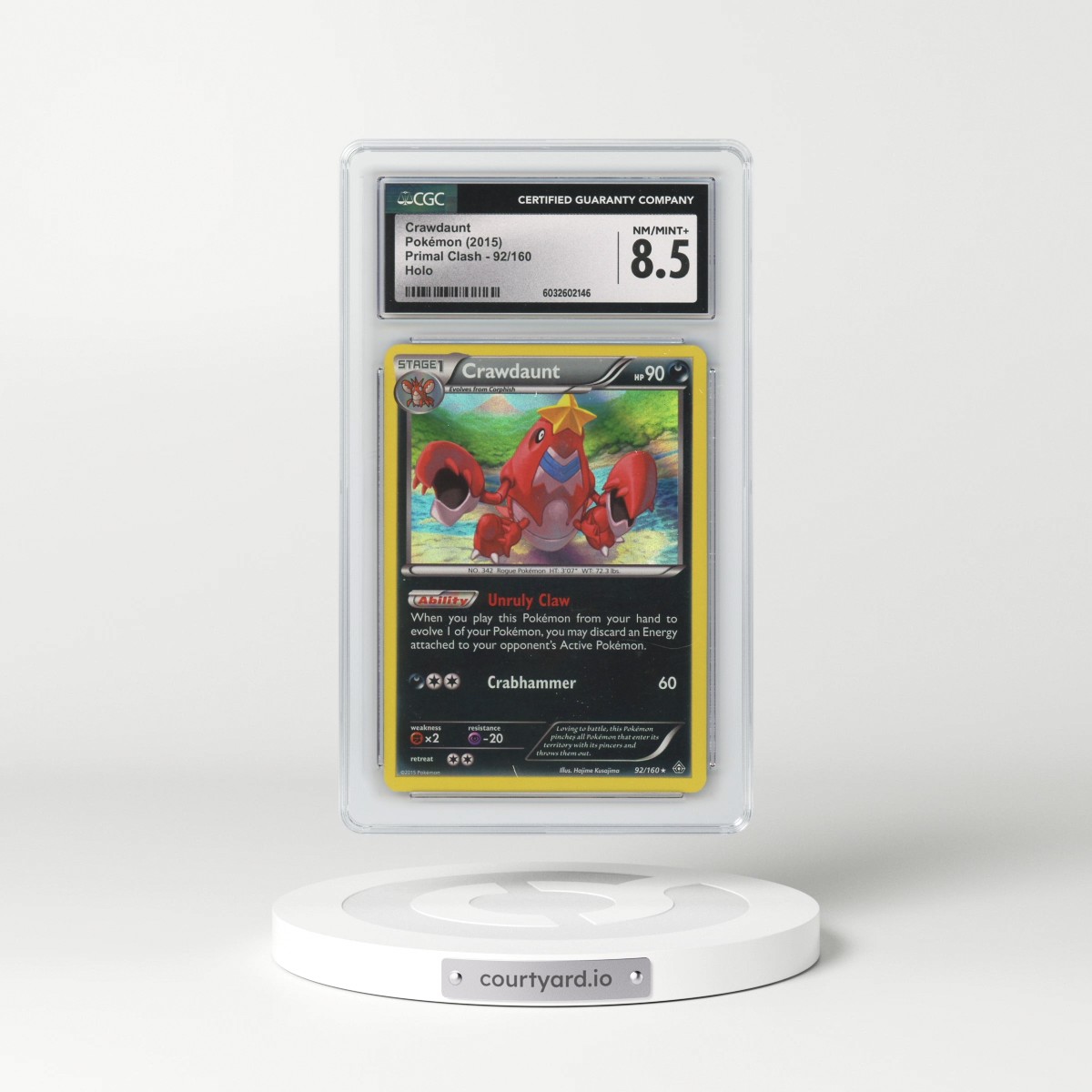 2015 Primal Clash #92/160 Crawdaunt - Holo (CGC 8.5 NM-MT+)