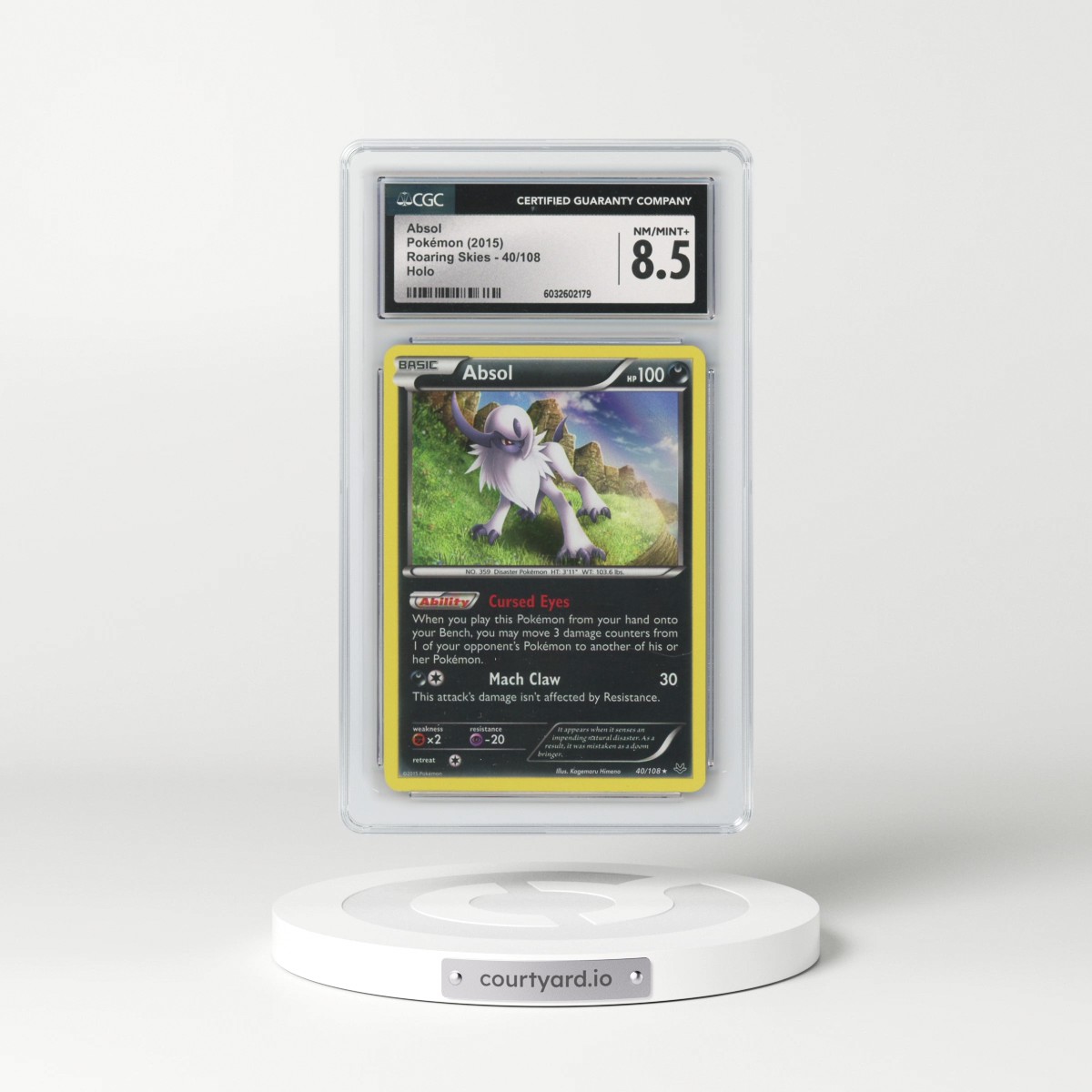 2015 Roaring Skies #40/108 Absol - Holo (CGC 8.5 NM-MT+)