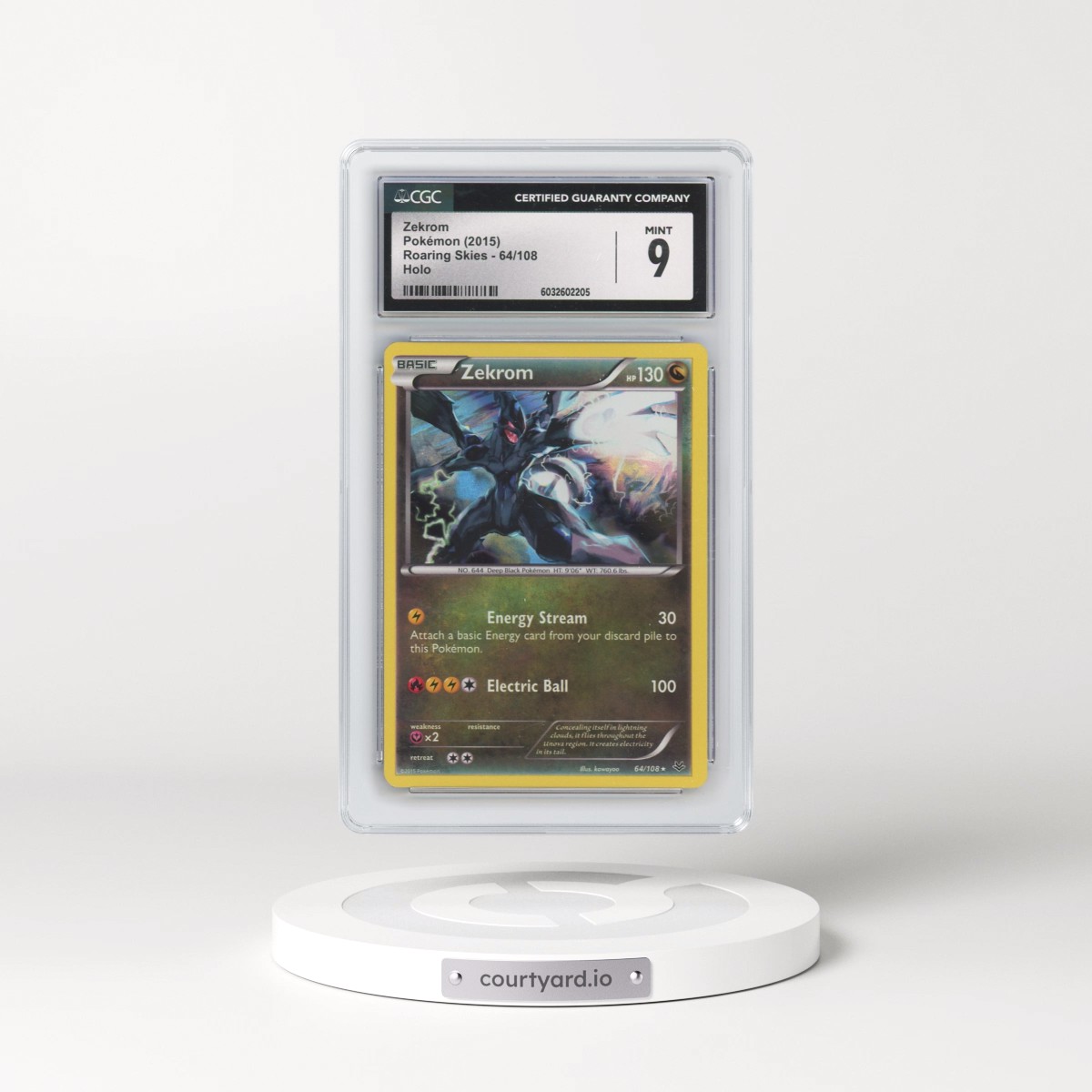 2015 Roaring Skies #64/108 Zekrom - Holo (CGC 9 MINT)