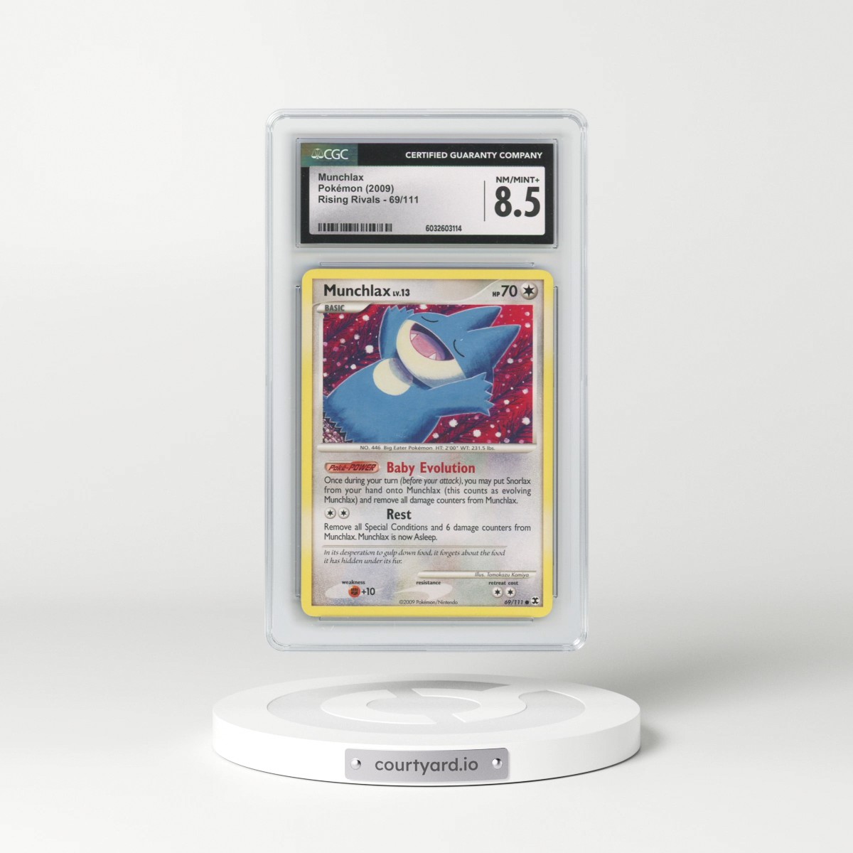 2009 Rising Rivals #69/111 Munchlax (CGC 8.5 NM-MT+)