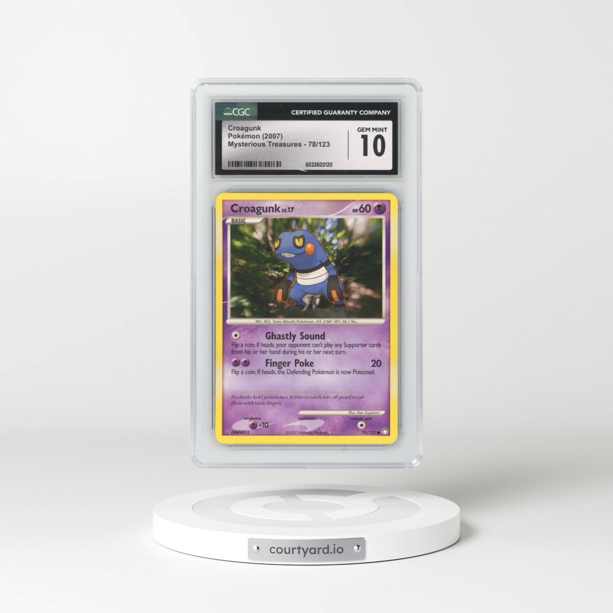 2007 Mysterious Treasures #78/123 Croagunk (CGC 10 GEM MINT)