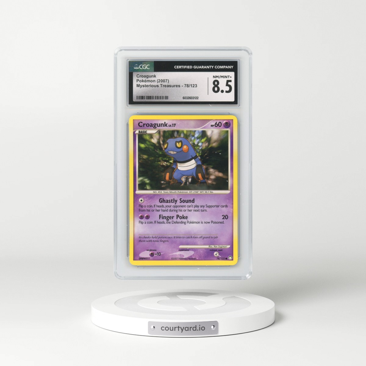 2007 Mysterious Treasures #78/123 Croagunk (CGC 8.5 NM-MT+)