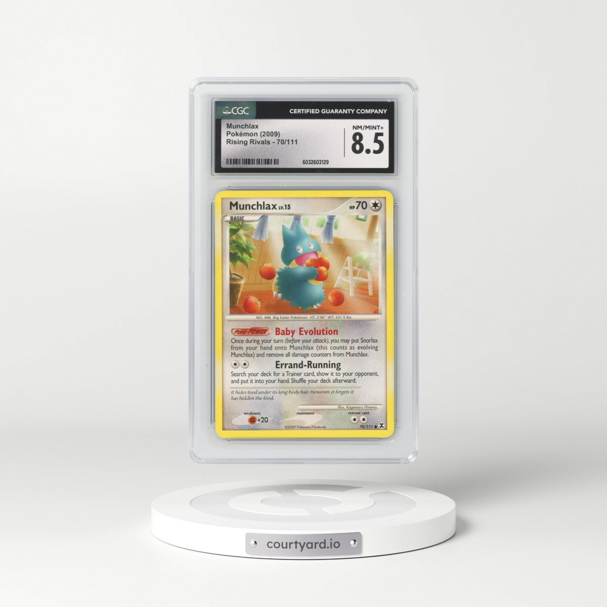 2009 Rising Rivals #70/111 Munchlax (CGC 8.5 NM-MT+)