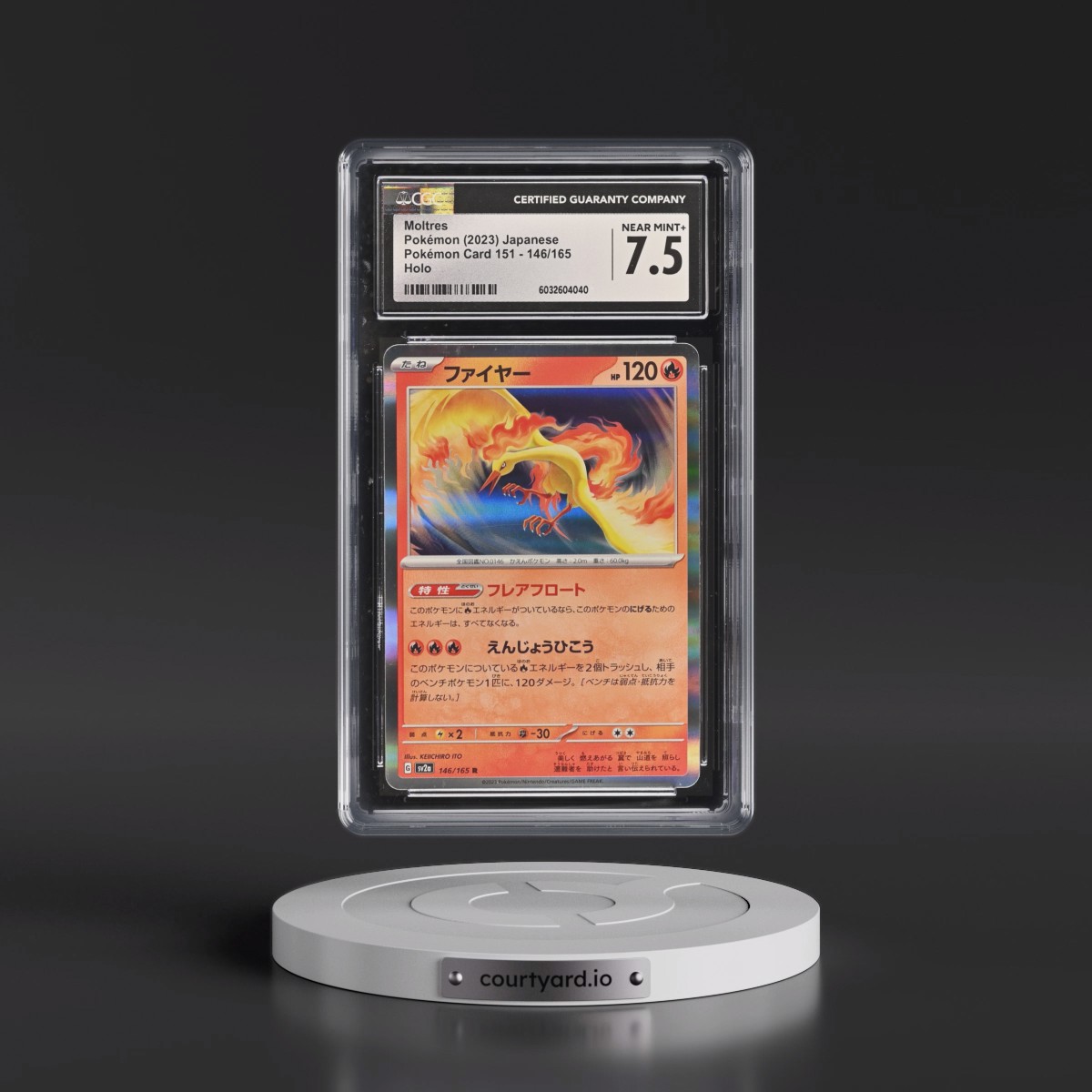 2023 Pokémon Card 151 #146/165 Moltres - Holo (CGC 7.5 NM+)